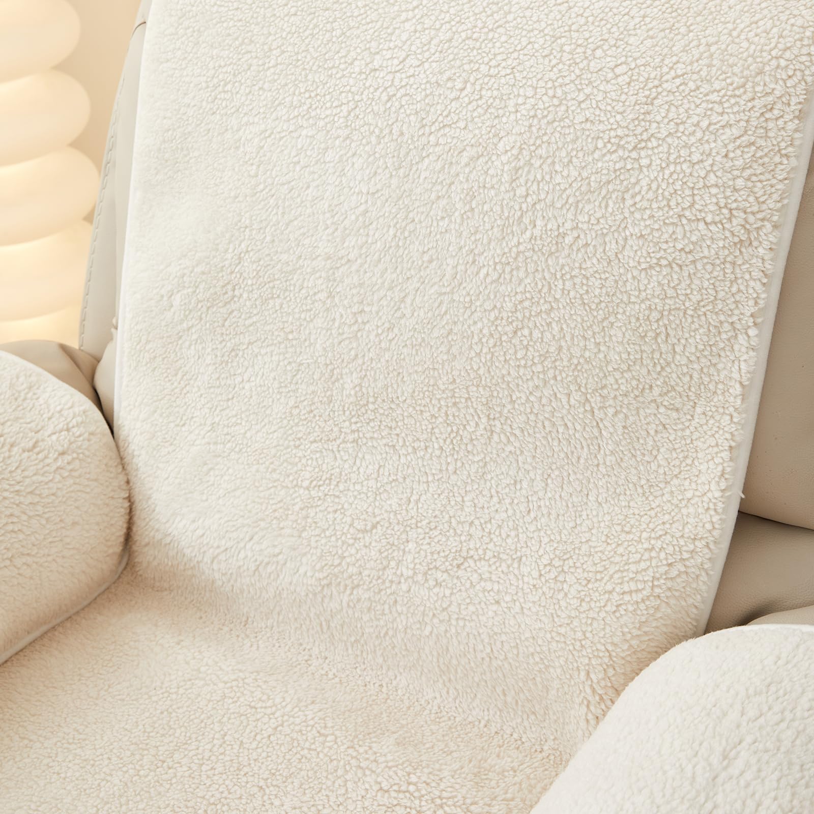 Copertura per sedia reclinabile, morbida e calda, in pile Sherpa, con retro antiscivolo, lavabile, protezione per mobili per bambini e animali domestici