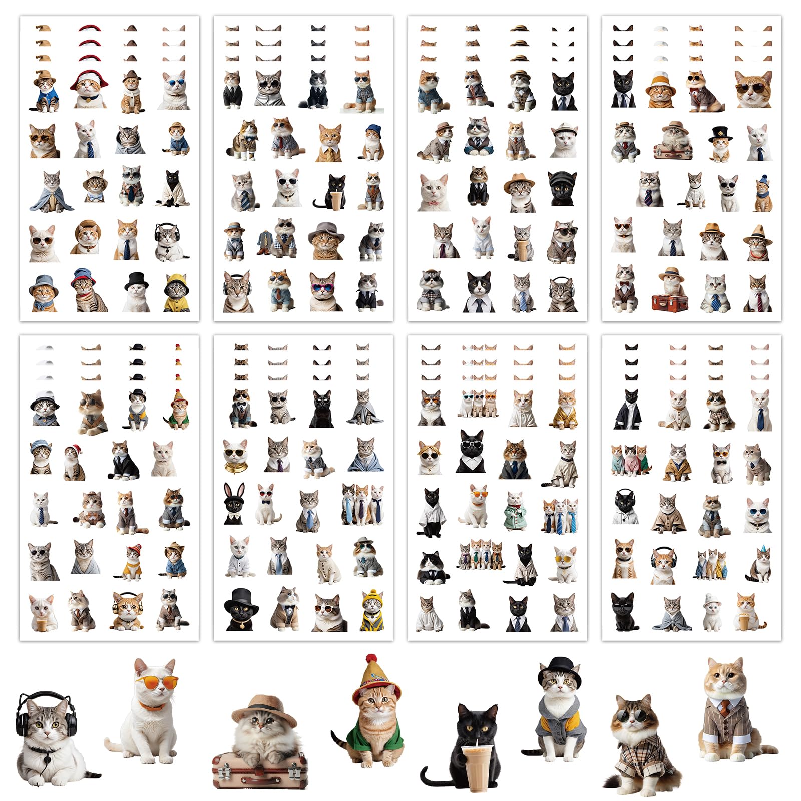 32 Sheets Funny Cat Meme Stickers, Non-Repeat ...