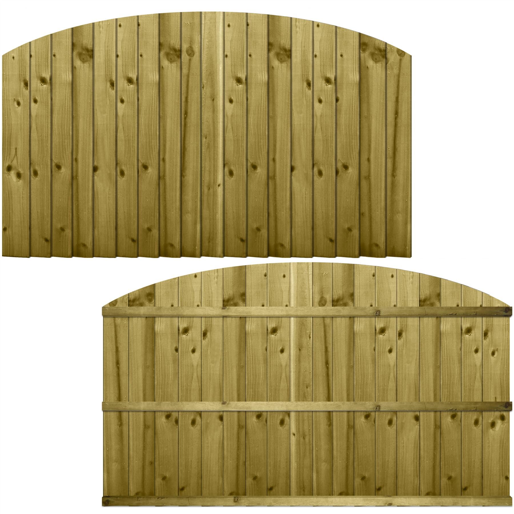 Premier Garden Supplies Pressure Treated (Tanalised) Dome Top Feather Edge Fence Panel, 6Ft X 3Ft Semi-Braced Wooden Arch Topper Extension | Heavy Duty Treated Closeboard Fencing, Ideal For Any Garden Perimeter (Wide: 182Cm X High: 112Cm)