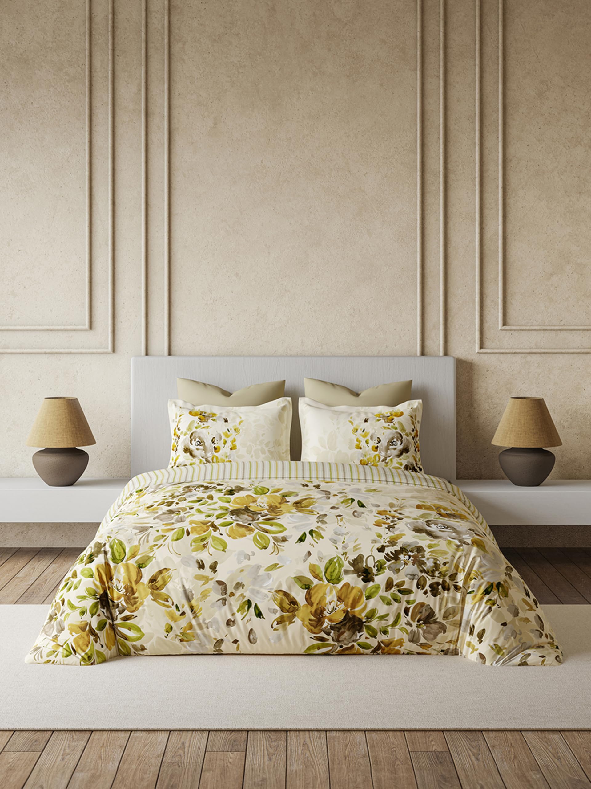 D'Decor Primary King Size Bedsheet Set | 100% Cotton Bedsheet for King Size Bed with 2 Pillow Covers | 144 TC | Oeko-TEX Certified | Floral | Colorfast German Inks | 229 x 274 cm - 08-picture-30