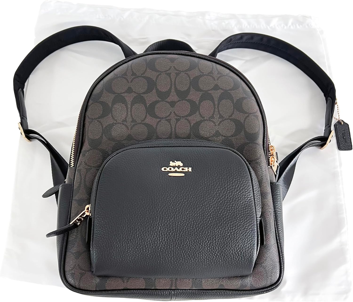 極美品】COACHコーチ レザー×PVC ブラウン リュック バックパック 極美