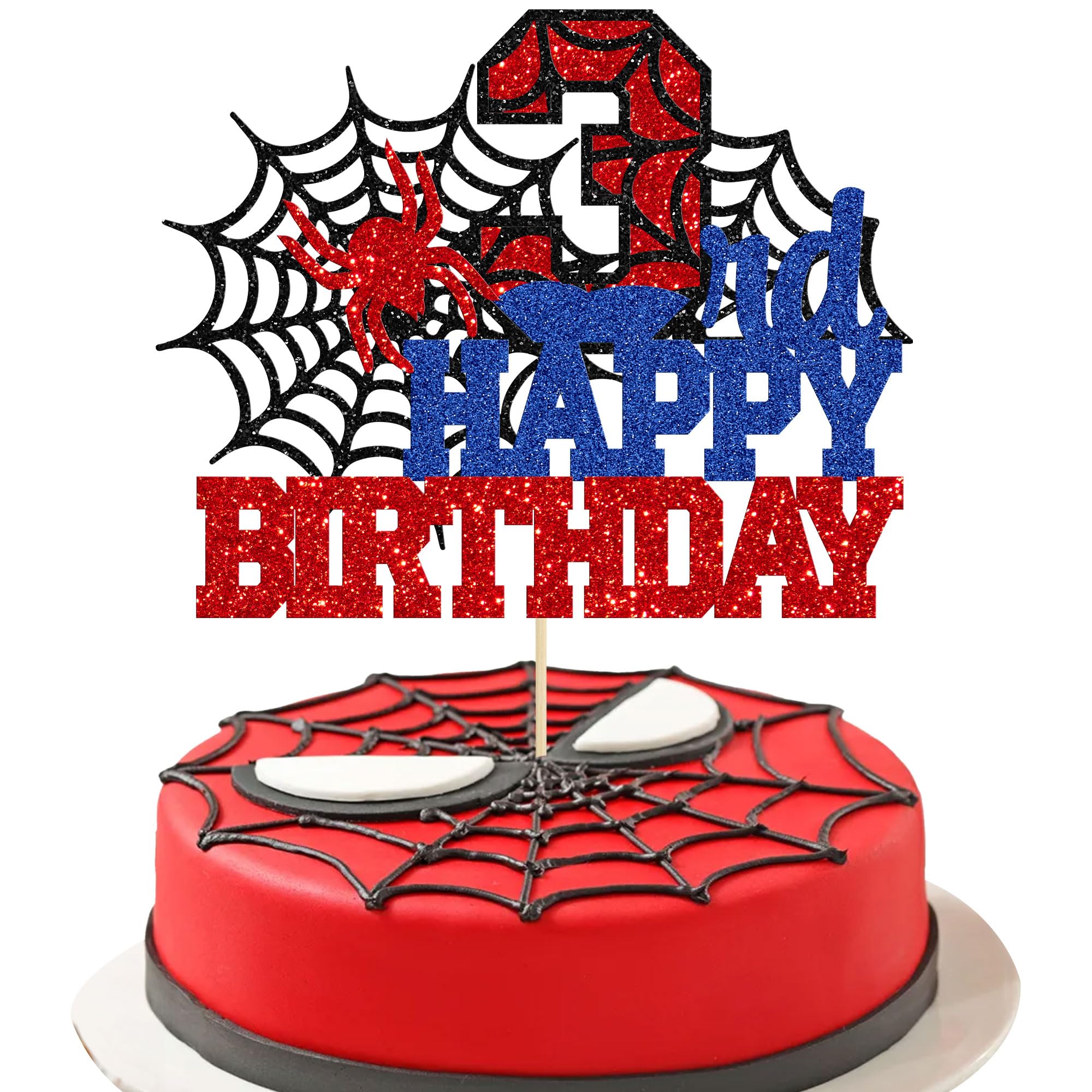 32 Decorazioni Tema Spider-Man Per Compleanni - Cake Topper E Accessori Festa - Foto 2