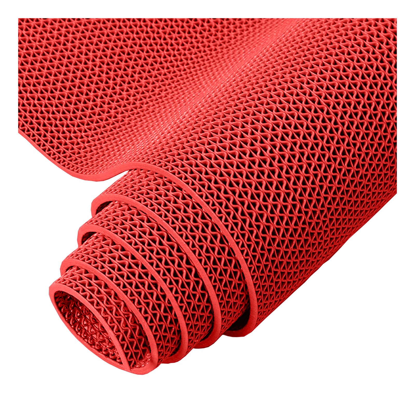 GTHTUHFD Commercial Floor Pad, 0.22'' Thick S-Shaped Mesh Hollow Design Mat Roll, Drainage Non Slip Door Mats, Anti-Fatigue Mat For Wet Area Pool Bathroom,Red,0.9X3M/3X10Ft,Red-0.9x3m/3x10FT