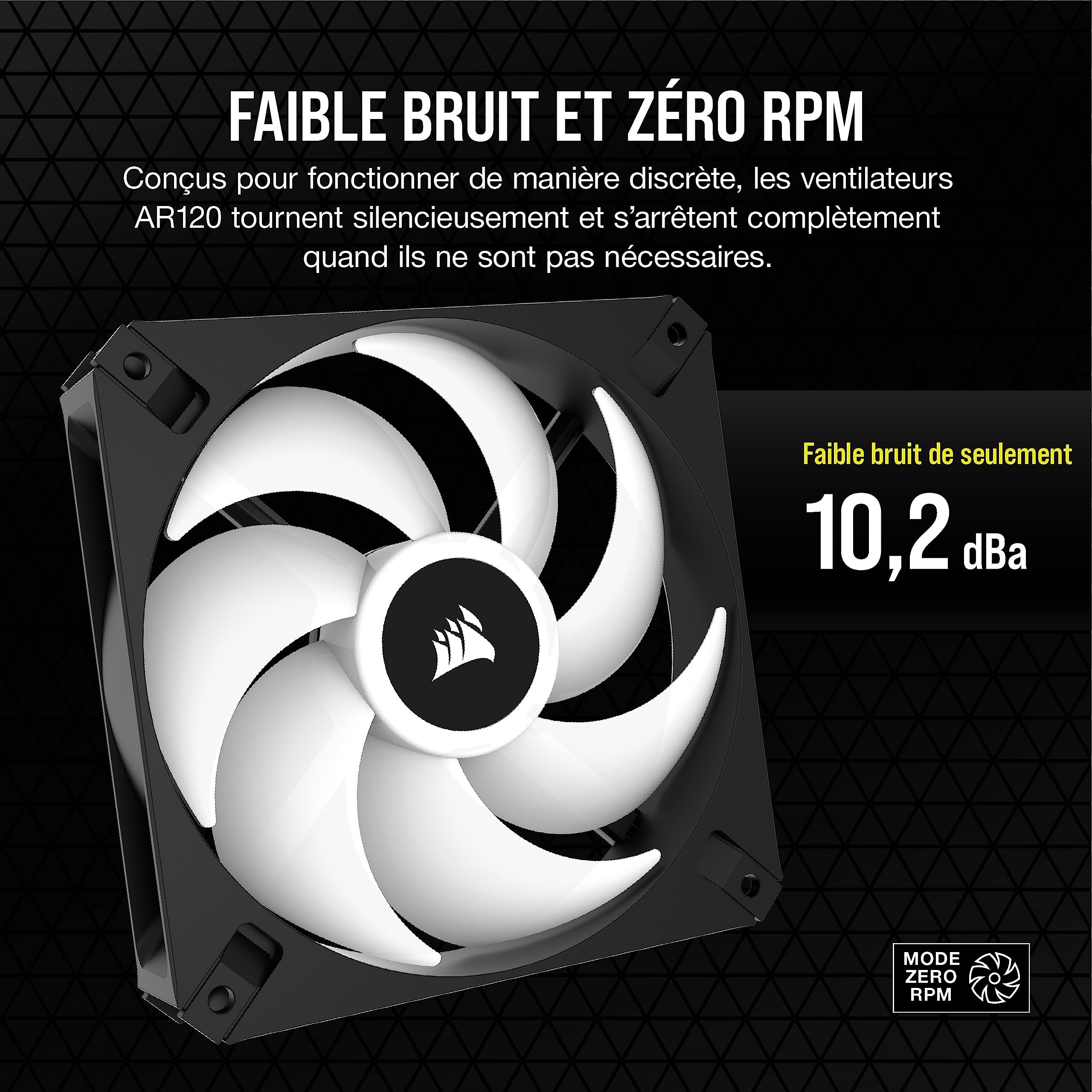 Corsair iCUE AR120 RGB Digital 120mm Compatible ARGB Ventilateurs - Pack de Trois - Noir