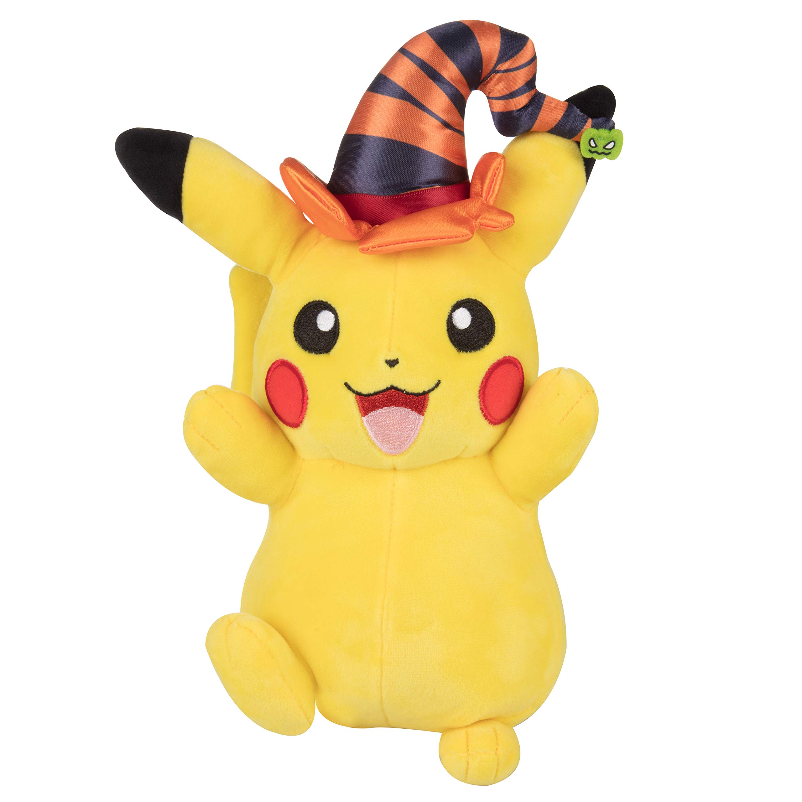 Pokemon Pok mon Pikachu Halloween Plush Stuffed Animal, 8" - Pikachu with Witch Hat - Age 2+