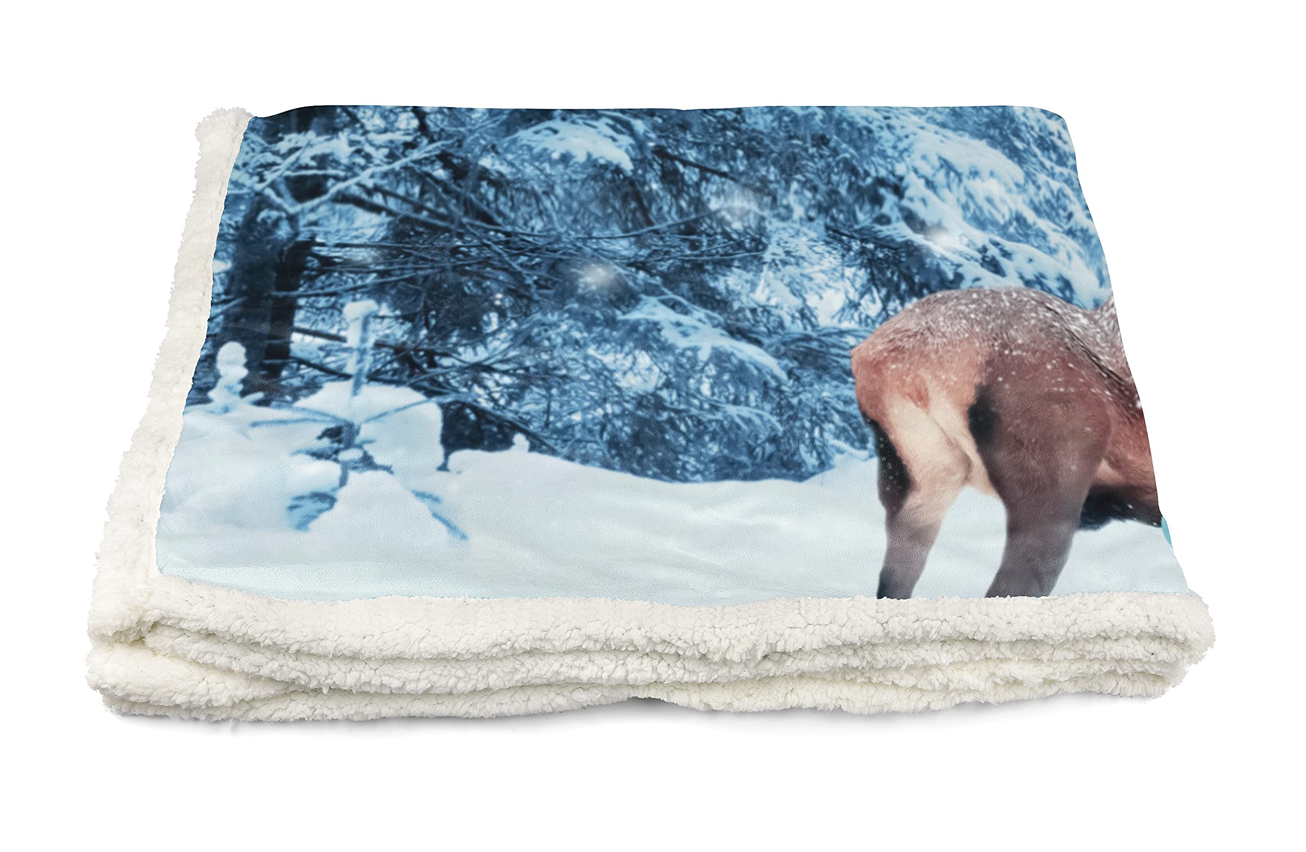 Tex family Plaid Coperta in Pile Sherpa Fantasy HD Coppia di cervi