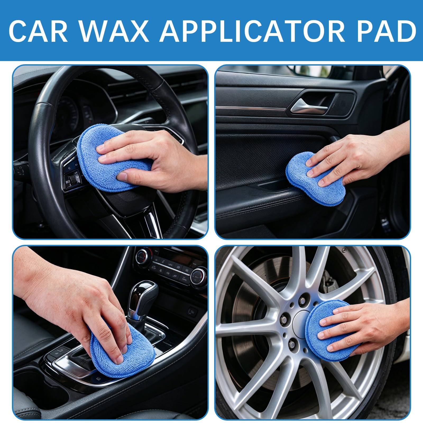 18 Pack Car Wax Applicator Pads - Microfiber Buffing -6