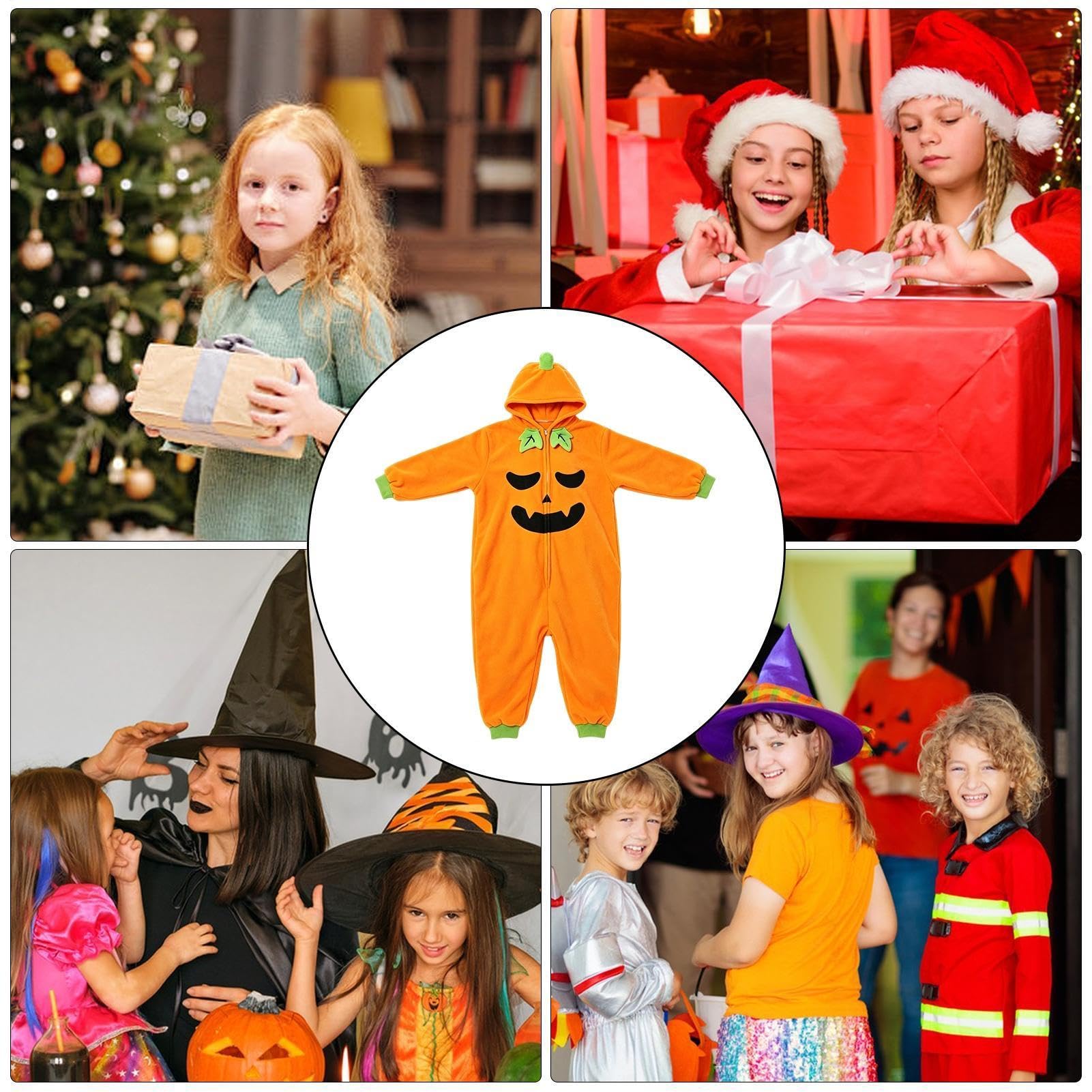 Pigiama di Halloween Halloween Felpa con cappuccio confortevole costume di peluche | Tuta intera oversize autunnale per donne, bambini, ragazze, ragazzi, Natale, palcoscenico, casa, feste all'aperto