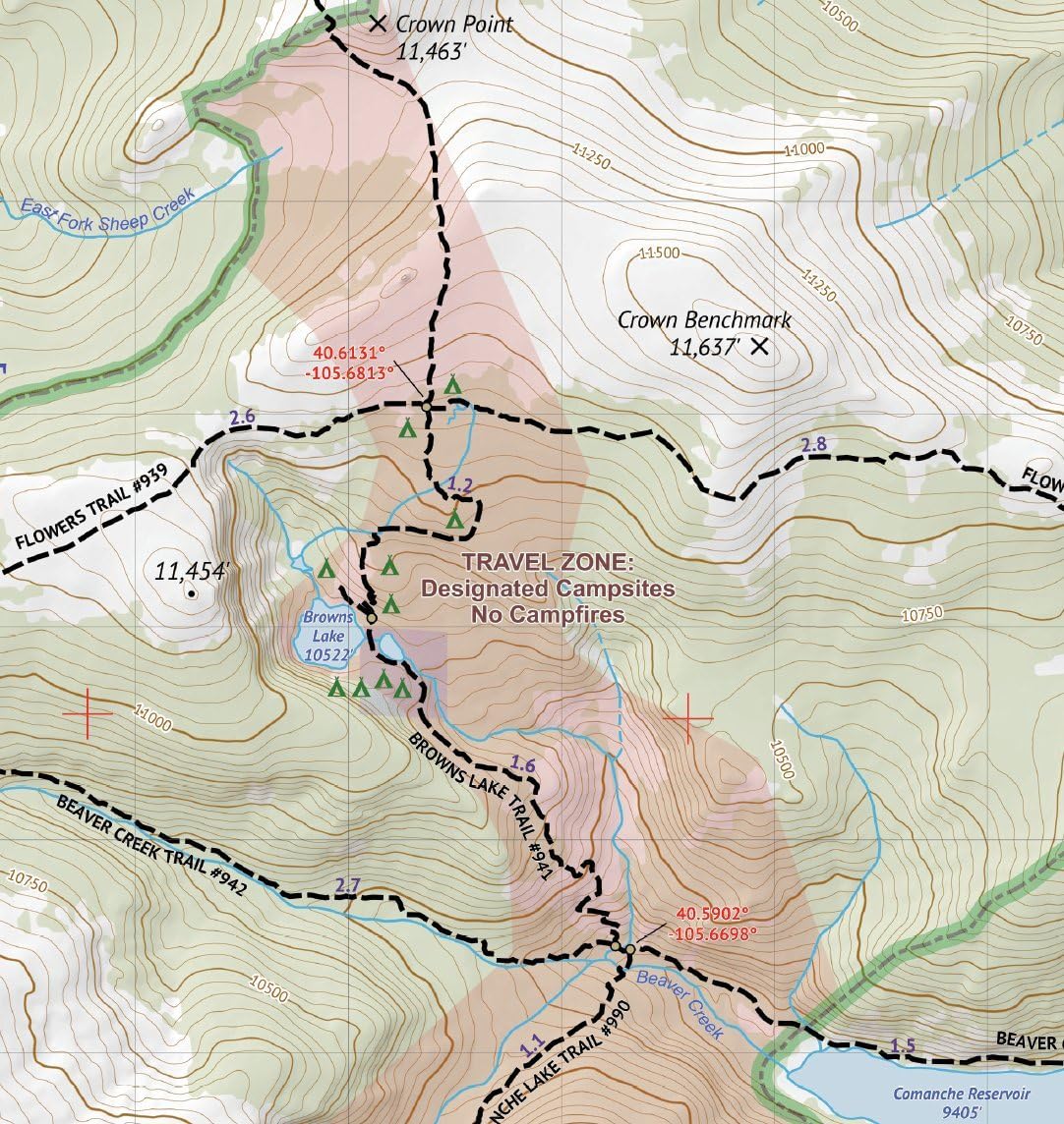 Outdoor Trail Maps LLC Comanche Peak Wilderness - Colorado Topographic Hiking Map (2018)