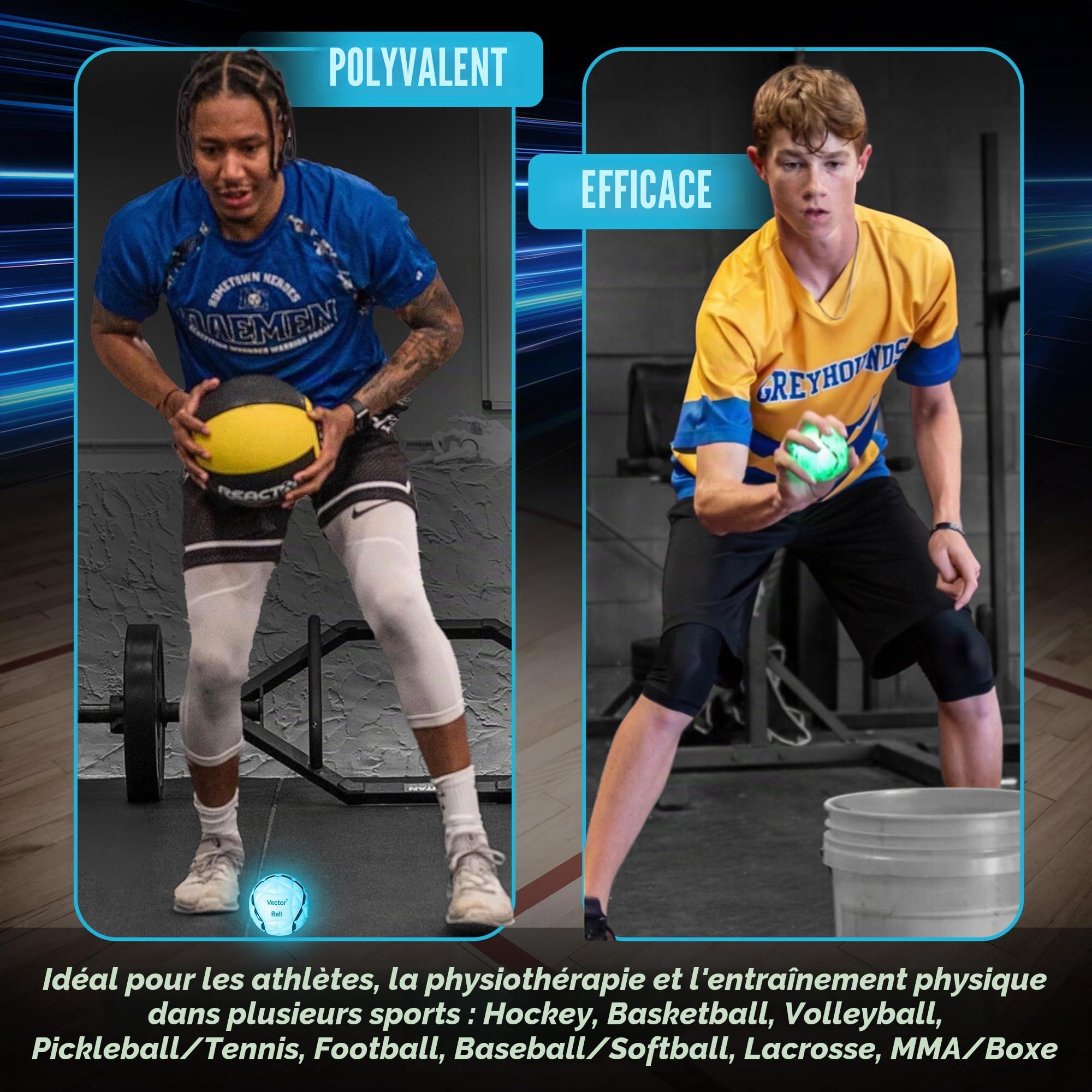 Vector Ball S Balle d'Entraînement Neuro-Visuel - Réflexes, Vitesse de Réaction et Prise de Décision - Technologie Changement de Couleur Aléatoire — Tous Sports — Waterproof, Resistant