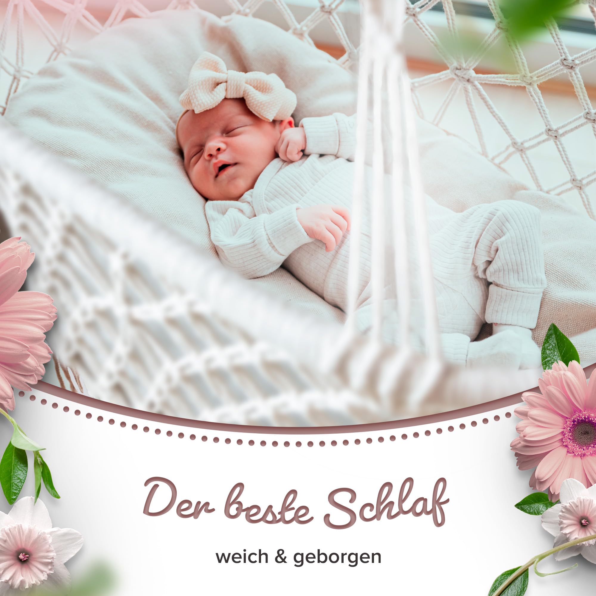 fabs Baby Wiege, Schöner Moseskorb zum Schlafen & Beruhigen, Hängewiege im Makramee Look, Hochwertiges Hängebett, Das Babybett für Tag -Nacht