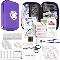 Vista 1 de Kit de Primeros Auxilios de Supervivencia para Coche-Hogar Kit de Emergencia - Morado 273 Piezas Equipo Suministros de Viaje Set de Primeros
