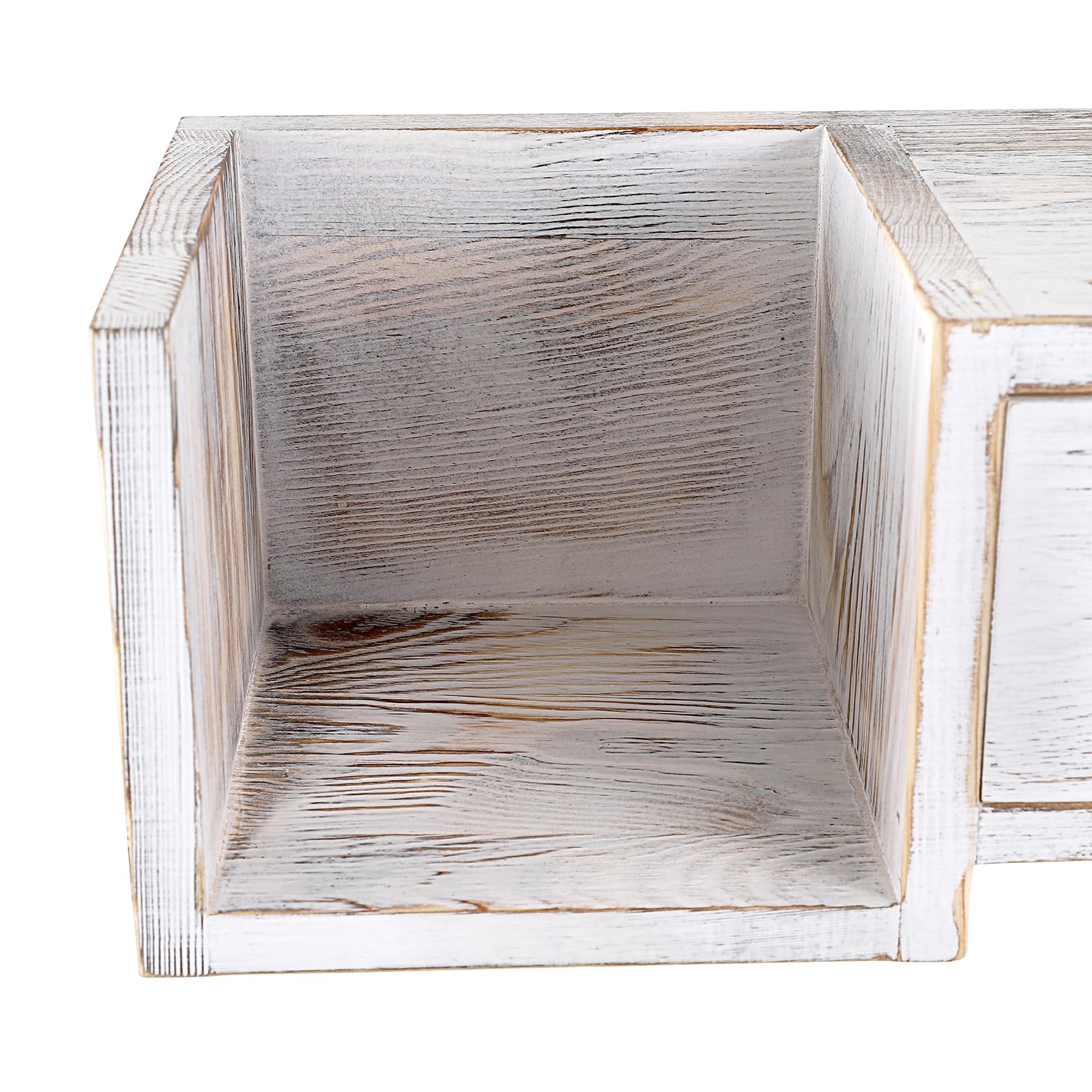 Portapapel higiénico de madera con cajón de almacenamiento, Portarrollos Papel Higiénico Estante de Pared para Cuarto de Baño, 37 x 17 x 14 cm, Color Blanco