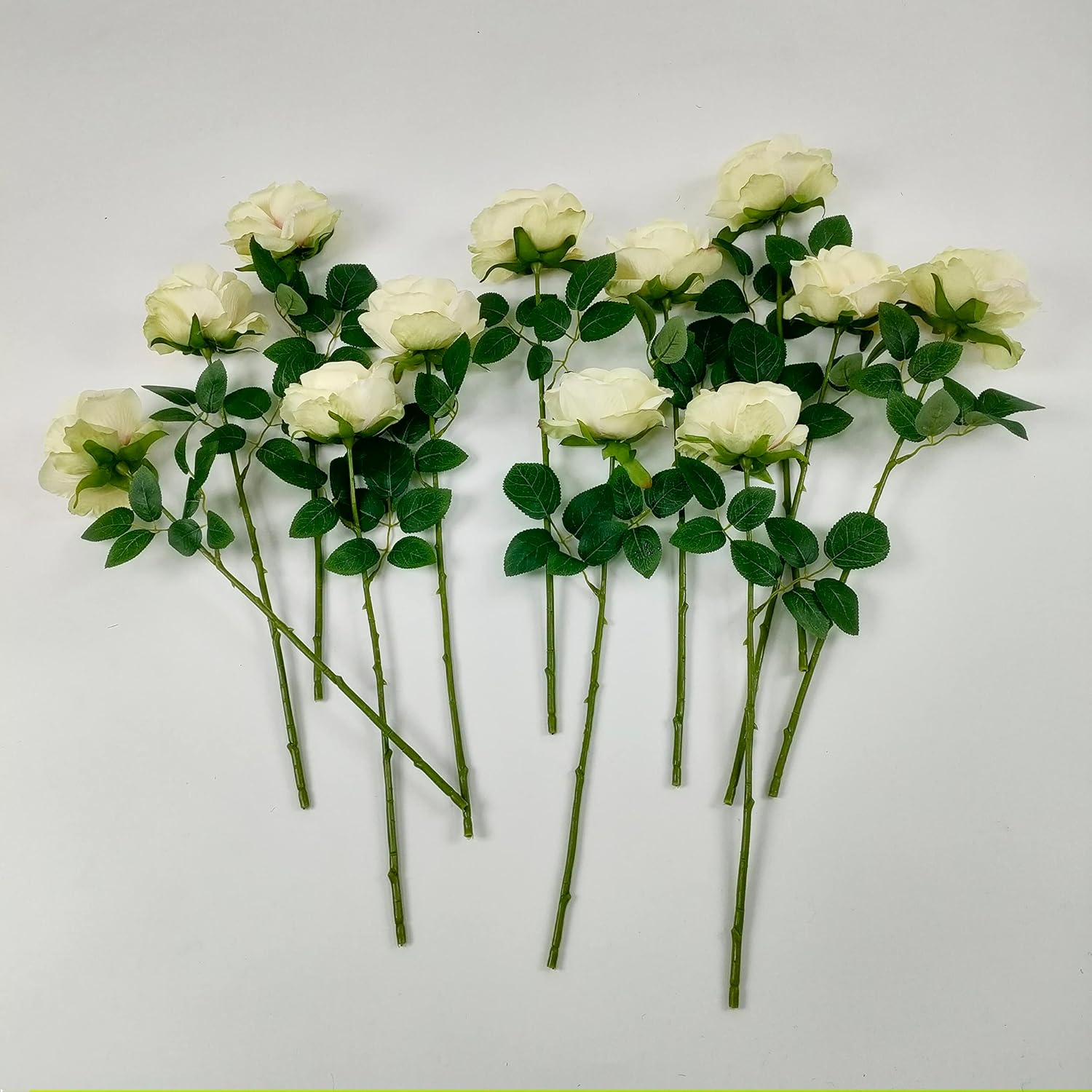 Champange Flowers,12 Pcs Silk Champagne Colored Roses,Flower Diameter 4'',Artificial Fake Faux Plastic Roses With Stems for Wedding Arrangement Centerpieces Party Home Table Decorations(champagne) - Image 3