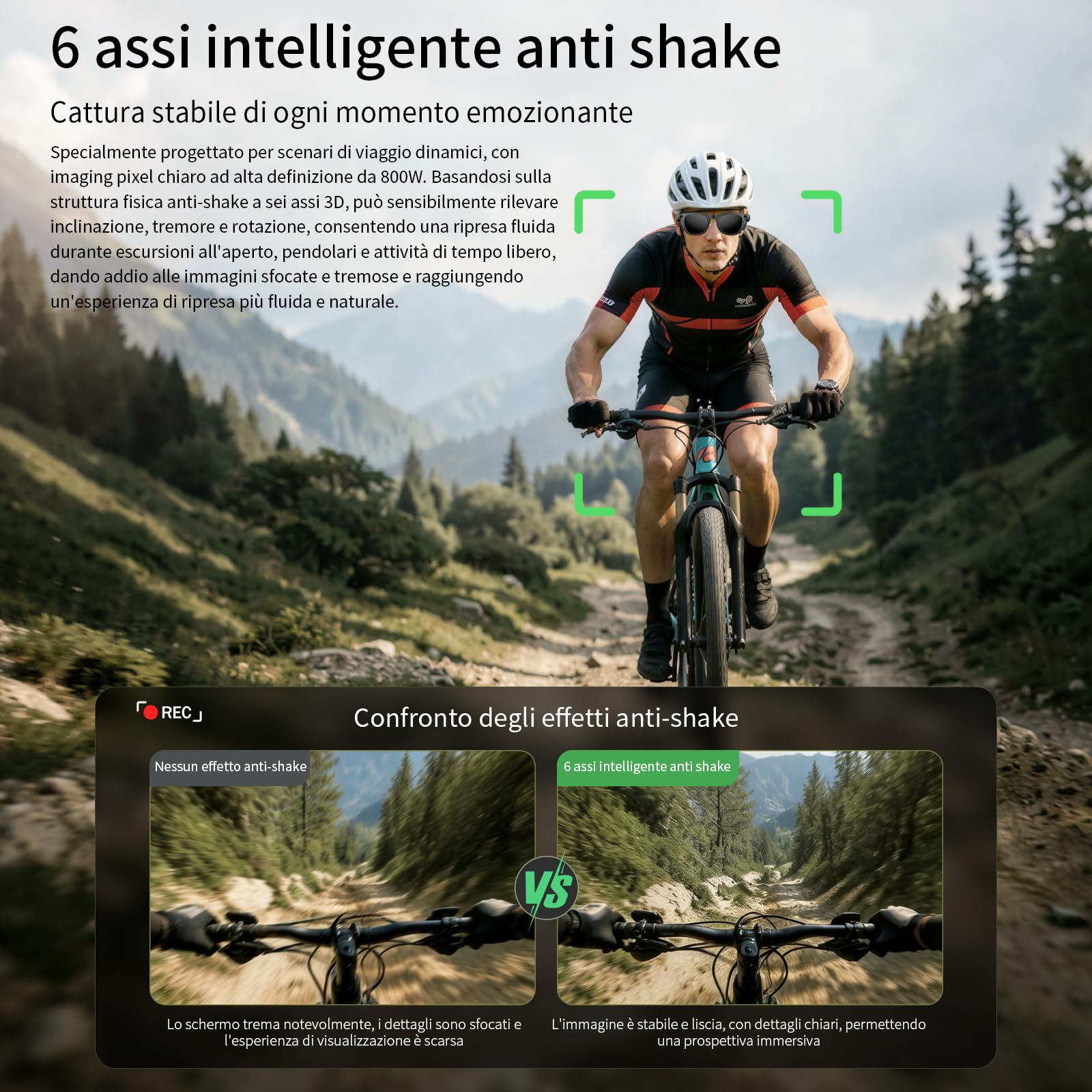 LOKMAT AI - Occhiali intelligenti con fotocamera e audio e vano batteria - X01