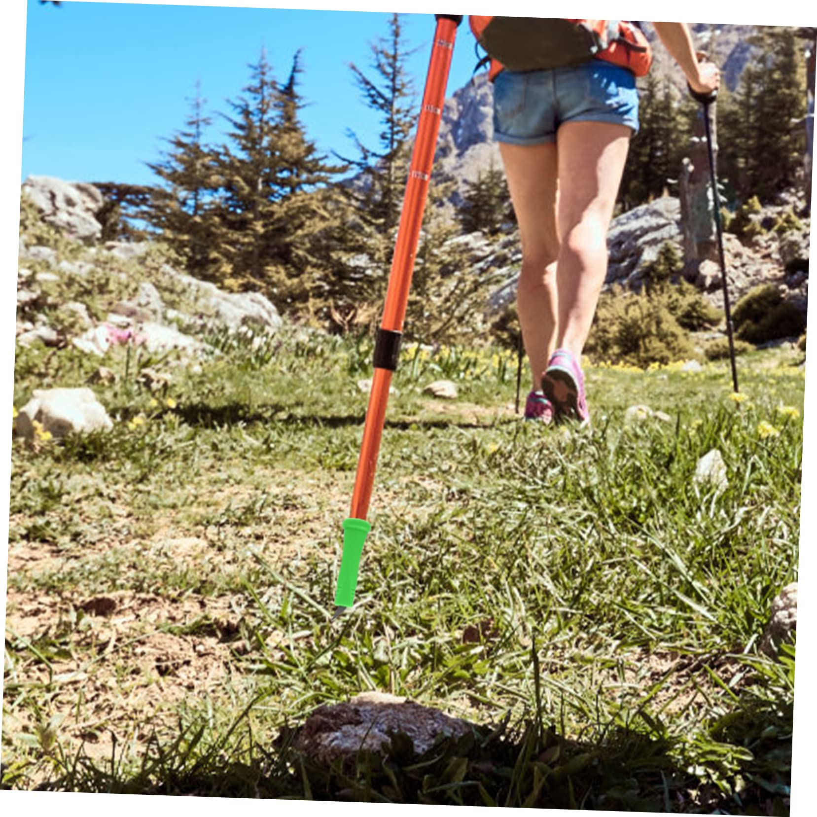 WOONEKY Hiking Pole Tip Replacement Non-Slip Rubber for Walking Stick Trekking Poles Crutches Random Color