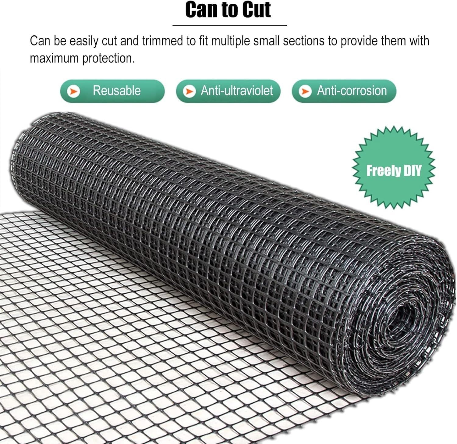 Rete in plastica Nera for Allevamento di pollame, Recinzione temporanea for Esterni, Recinzione for Cervi(1.5x50m(5x164ft))