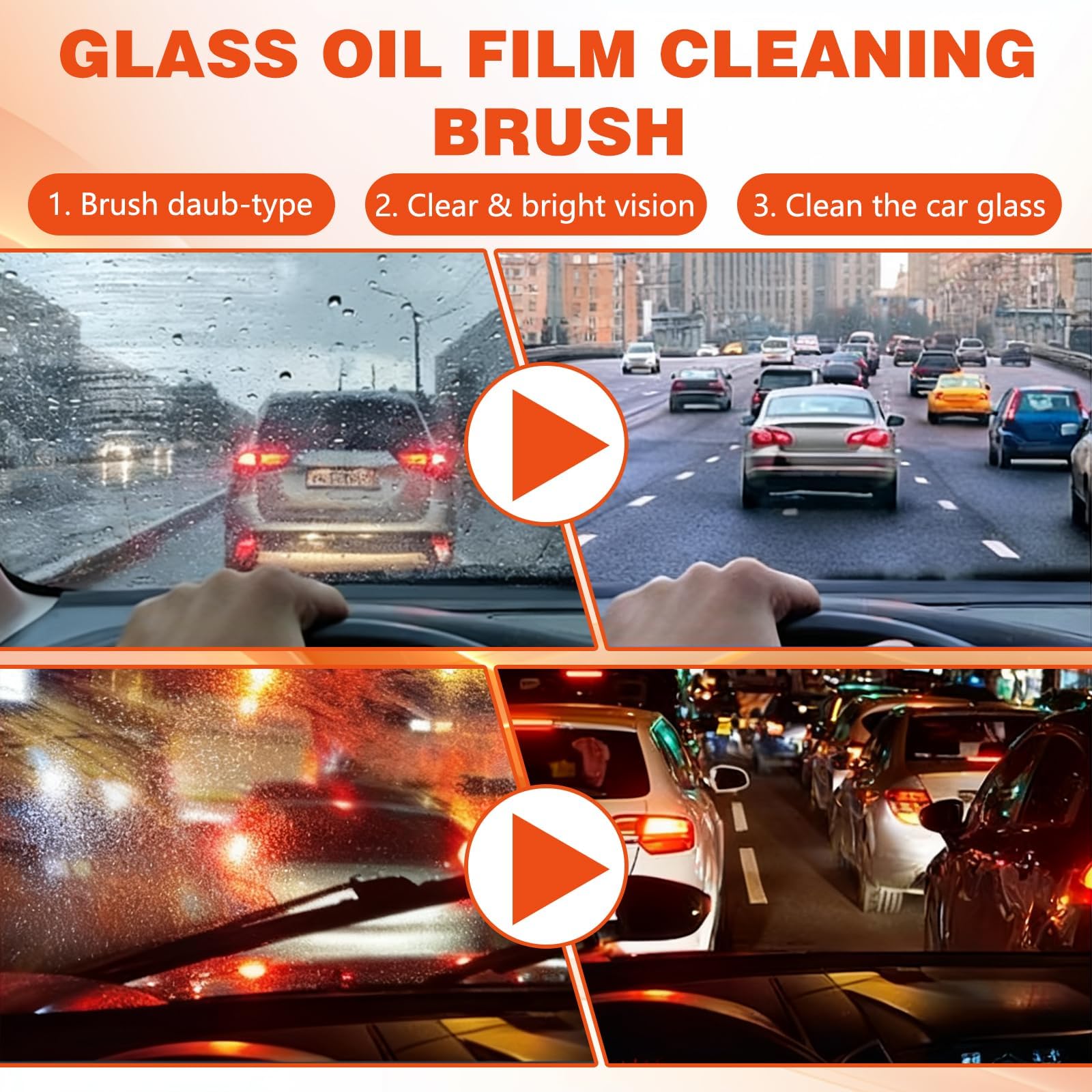 Profesjonalny płyn do czyszczenia szyb samochodowych, szybko usuwa film olejowy i plamy wodne, ma właściwości antyrefleksyjne i nie pozostawia smug(3PCS)