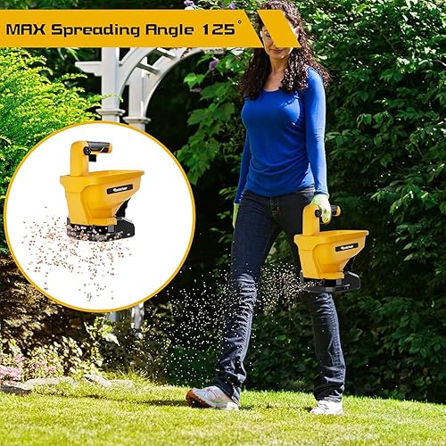 Miniatura 6 de Rozlchar Esparcidor de energía compatible con batería Dewalt de 20 V60 V, esparcidor de semillas para todo el año, cubre hasta 5,000 pies cuadrados.