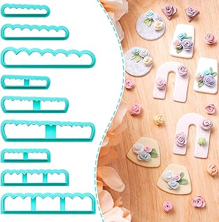 3D Rolling Floral Polymer Clay Cutter, DIY Flower Creator for Polymer Clay Jewelry, 9Pcs Tiny Flower Clay Cutters for Making Earrings Jewerly, Clay Earring Cutters, Polymer Clay Earrings Tools