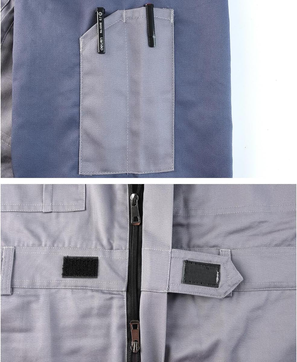Mens Reflective Coverall Work Mechanics Coverall Work Suit Hi Vis Jumpsuit Bicolor Overalls