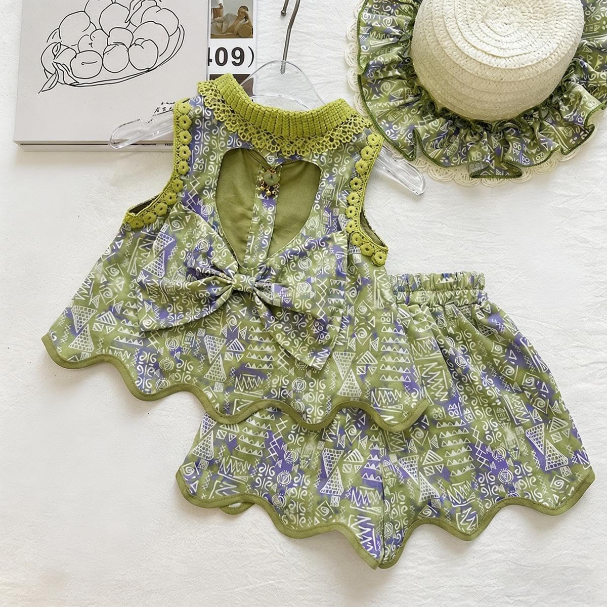 Girls 5 Piece Summer Outfit Set –Shorts Set Toddler Little Girl Vacation Holiday Clothes