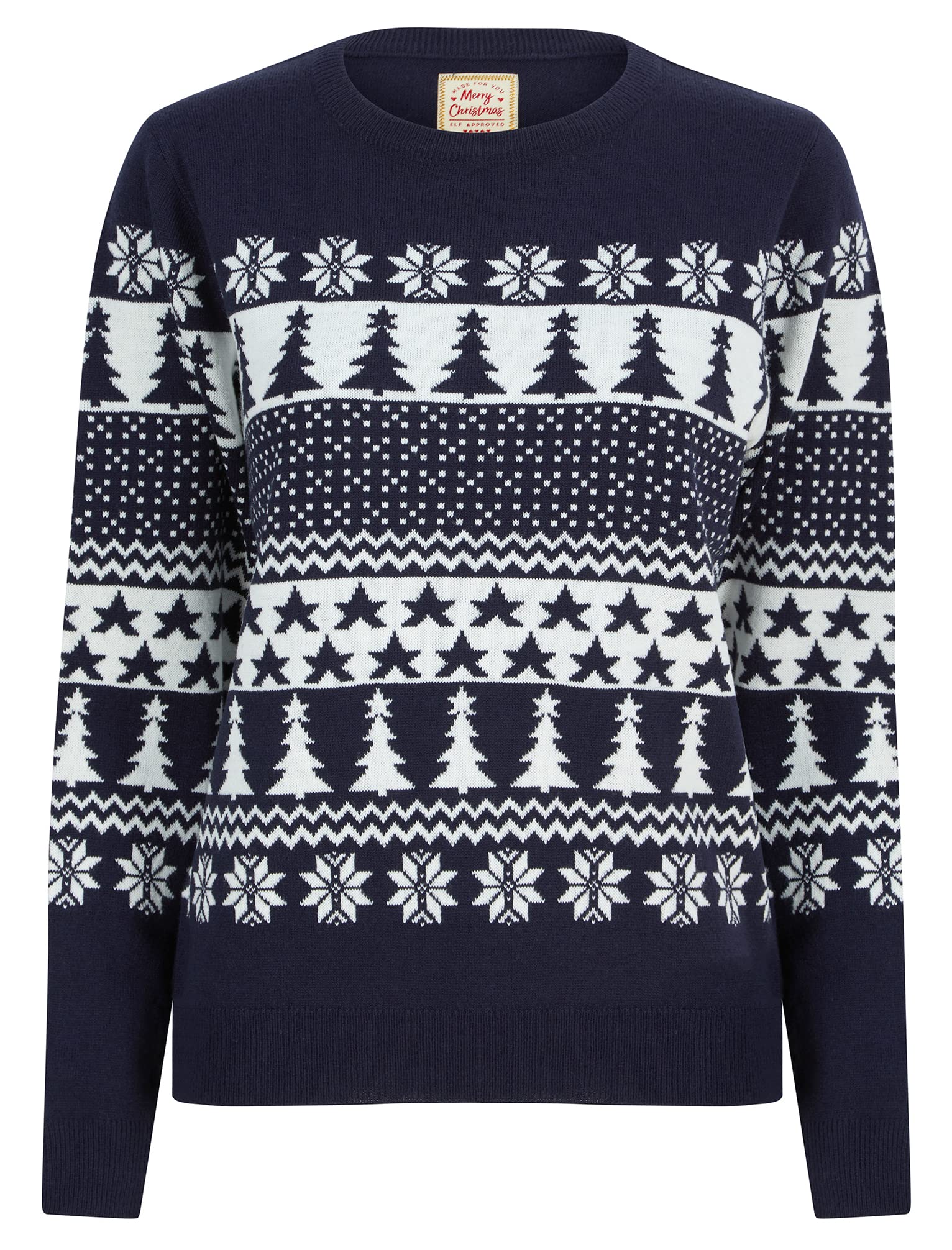 Tokyo Laundry Women's Xmas Tree Jacquard Nordic Fairisle Novelty Christmas Jumper