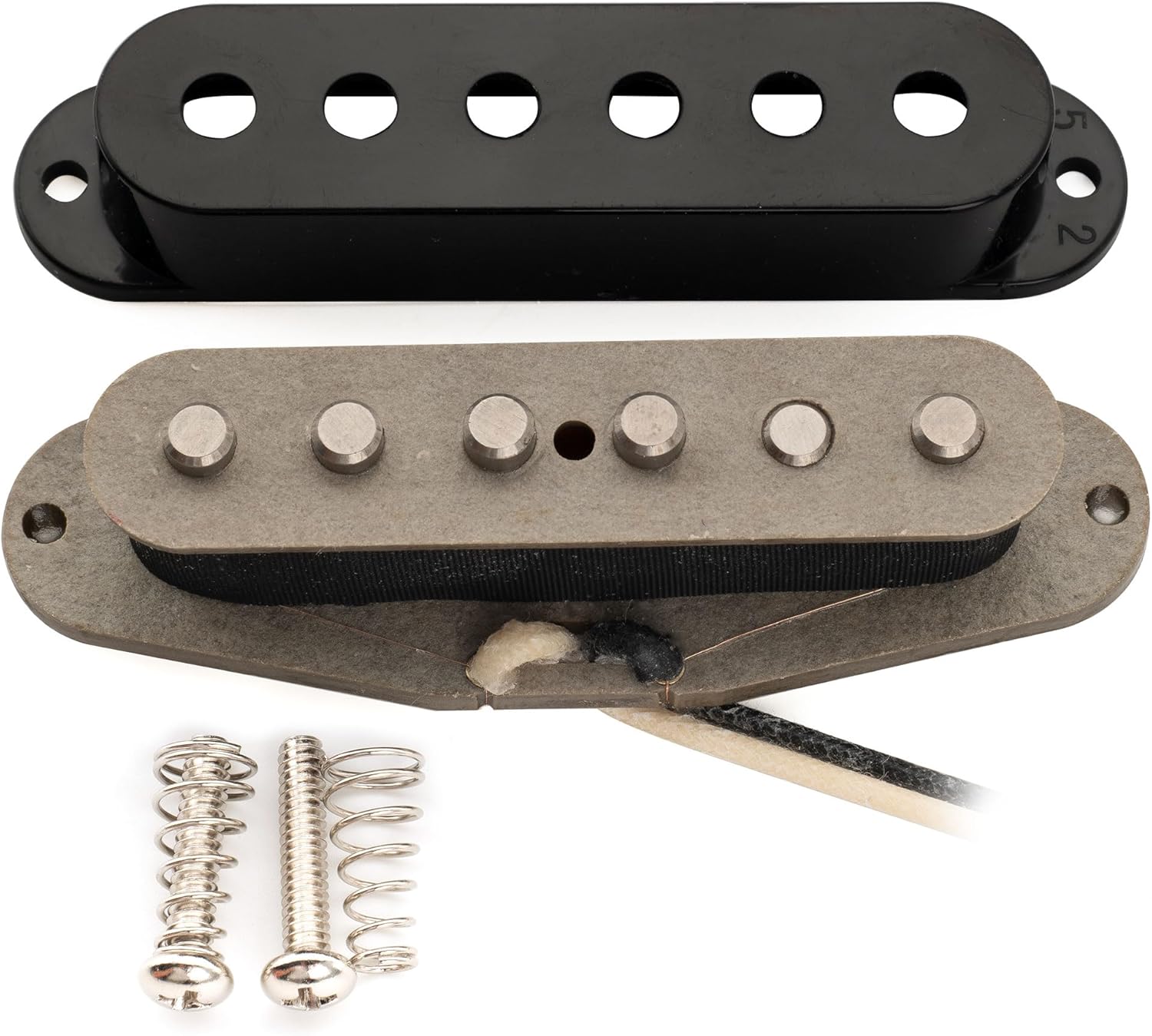 Musiclily Pro ST-TX Staggered Alnico 5 Single Coil Neck Pickup for Strat Style Electric Guitar, Black