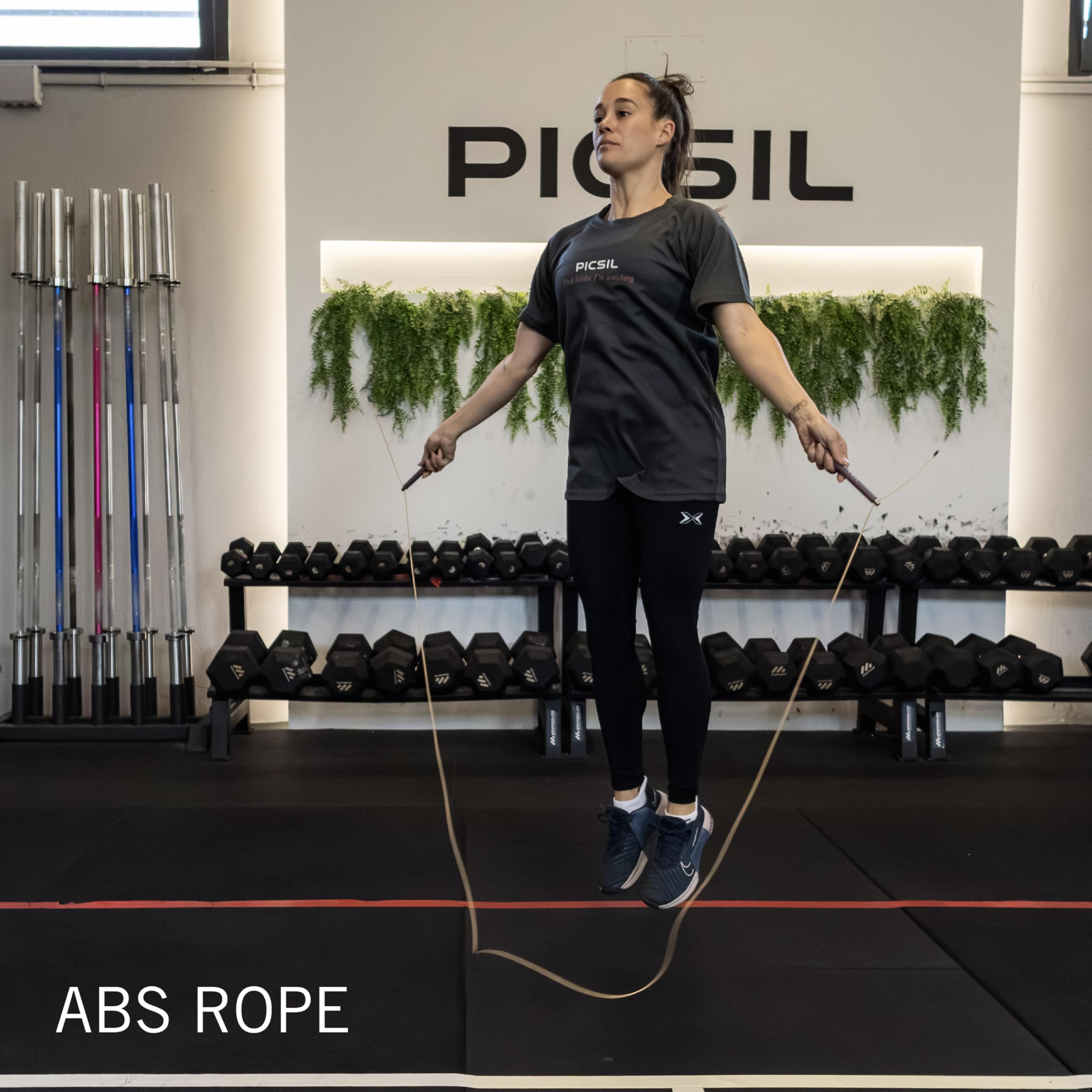 PICSIL - Corda per Saltare Professionale ABS, Speed Rope Regolabile in Acciaio, Manici Antiscivolo Ergonomici, per Cross Training, Fitness e Double Under
