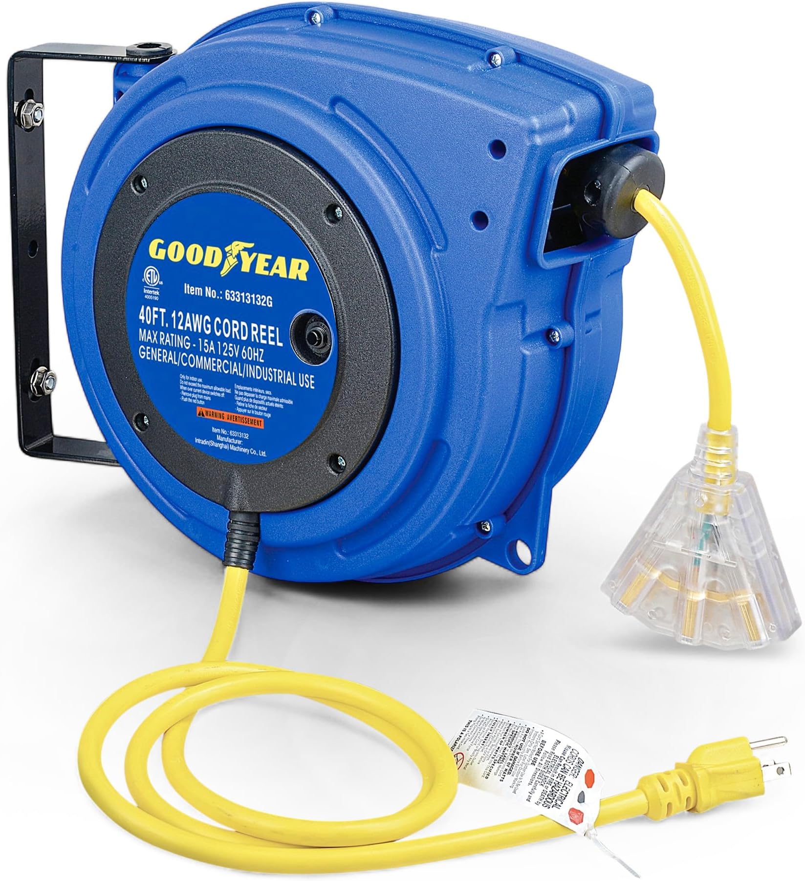 - Extension Cord Reels (12AWG x 40 FT (SJTOW Cable) w/LED Light-Up Tap)