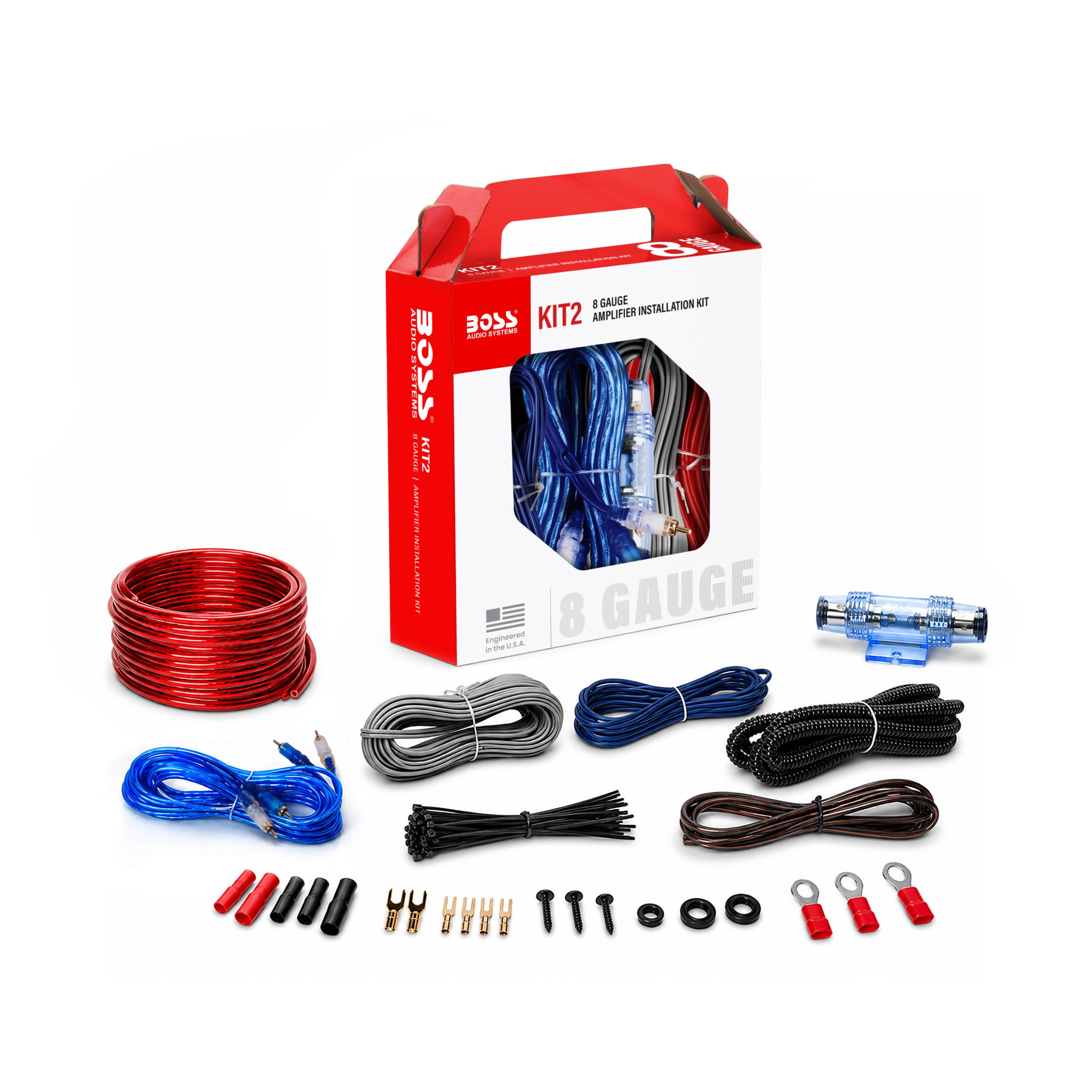 BOSS Audio Systems KIT2 8 Gauge Car Amplifier Installation Wiring Kit