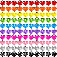 Hicarer 50pcs Colorful Gummy Heart Charms Pendants - 10 Vibrant Colors for DIY Necklaces, Earrings, Keychains & Jewelry Crafts