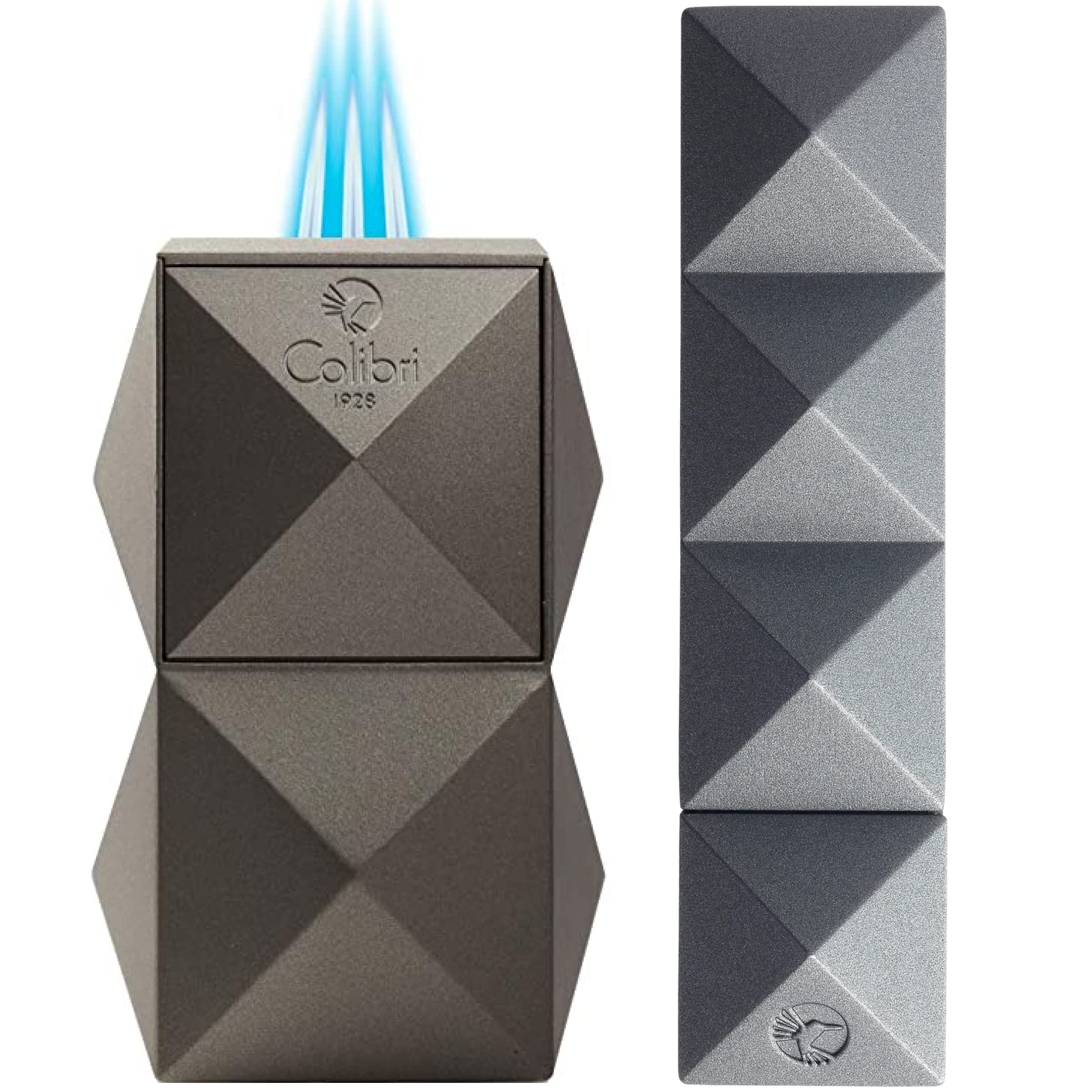 Colibri Quasar Punch Metallic Charcoal Colibri Quasar Triple Flame Lighter Gunmetal