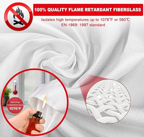 Miniatura 2 de Wucgea Manta de fuego para el hogar y la cocina, paquete de 4 mantas de seguridad de fibra de vidrio de emergencia para supresión ignífuga para