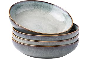 AmorArc 8.5'' Large Ceramic Pasta Bowls, Stoneware Pasta Serving Bowls Set