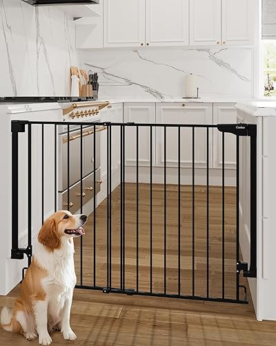 Miniatura 18 de Cumbor Puerta de bebé expandible de 31.6 a 48 pulgadas para escaleras, montaje en pared, 2 en 1 sin barra inferior, puerta para perros para Negro