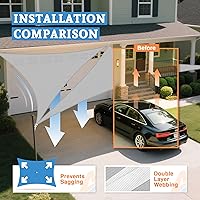 Vista 3 de Toldo triangular de 12 x 12 x 17 pies, color gris claro para toldos de protección solar al aire libre, jardín y patio trasero, color gris claro