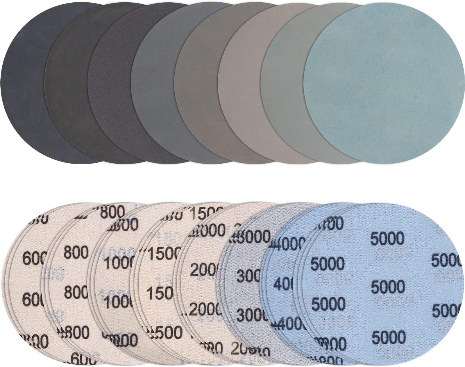24Pcs 125mm Sanding Discs Grit 600-5000
