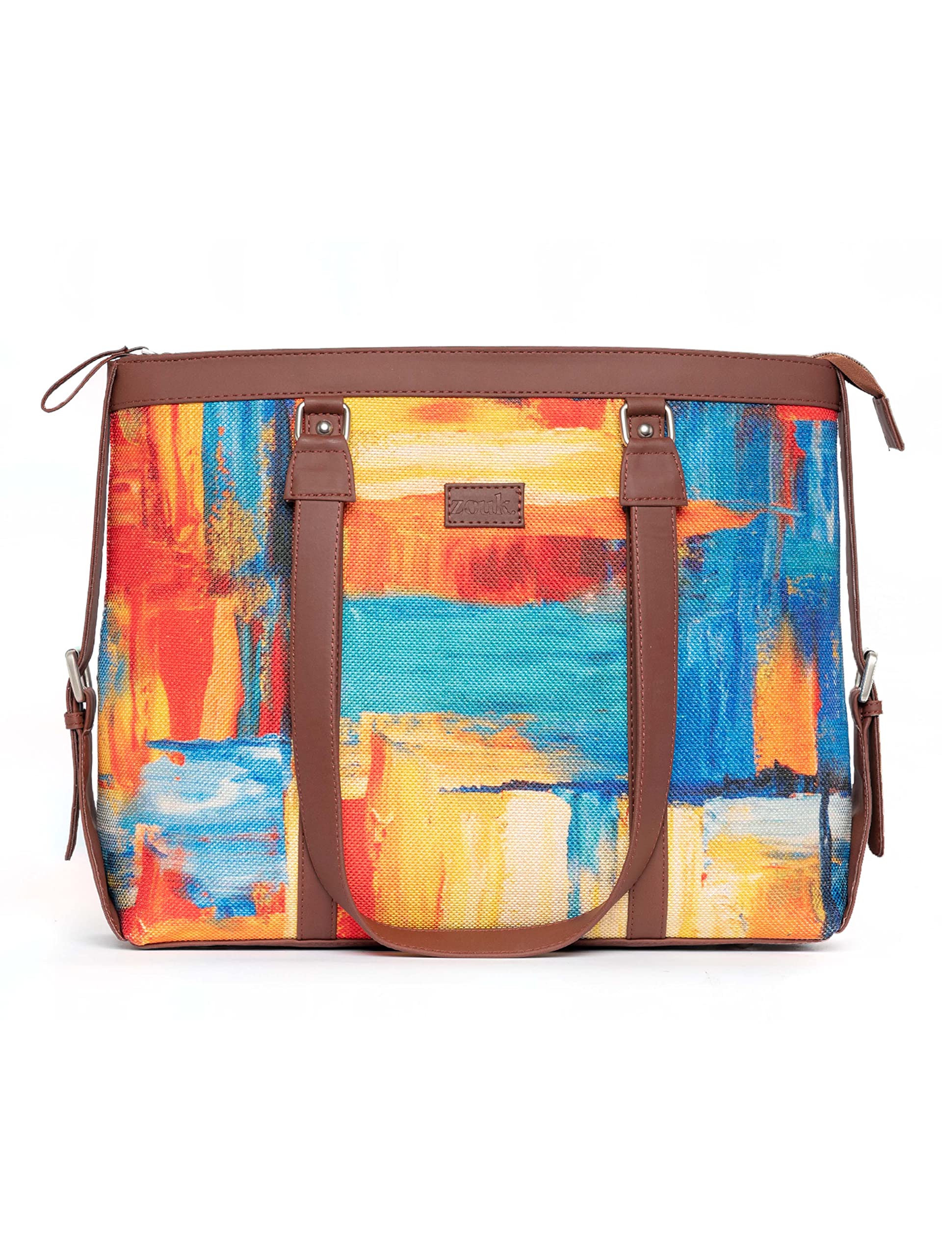 ZOUK Office Bag | Stylish Bags for Office Use | Laptop Bag 15.6 inch | Stylish Tote for Office Use | Purse for Women | Vegan Leather Handbag | Daily & Travel Use |