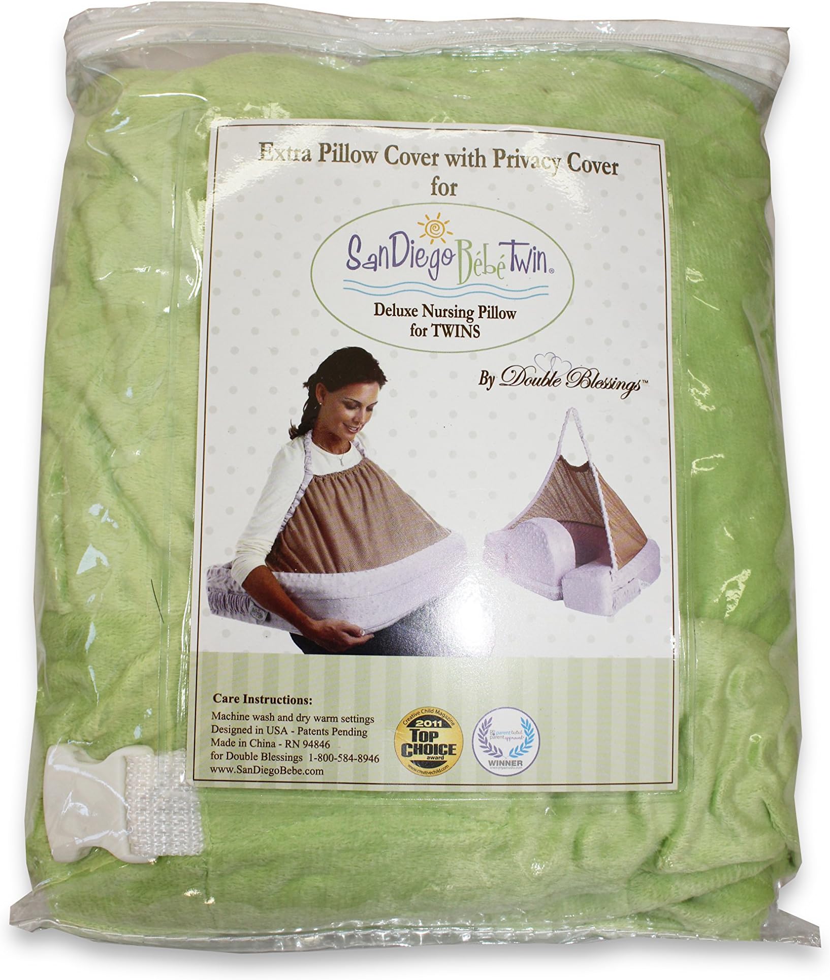 Extra Cover LIME for: San Diego Bebe® TWIN Eco Nursing Pillow
