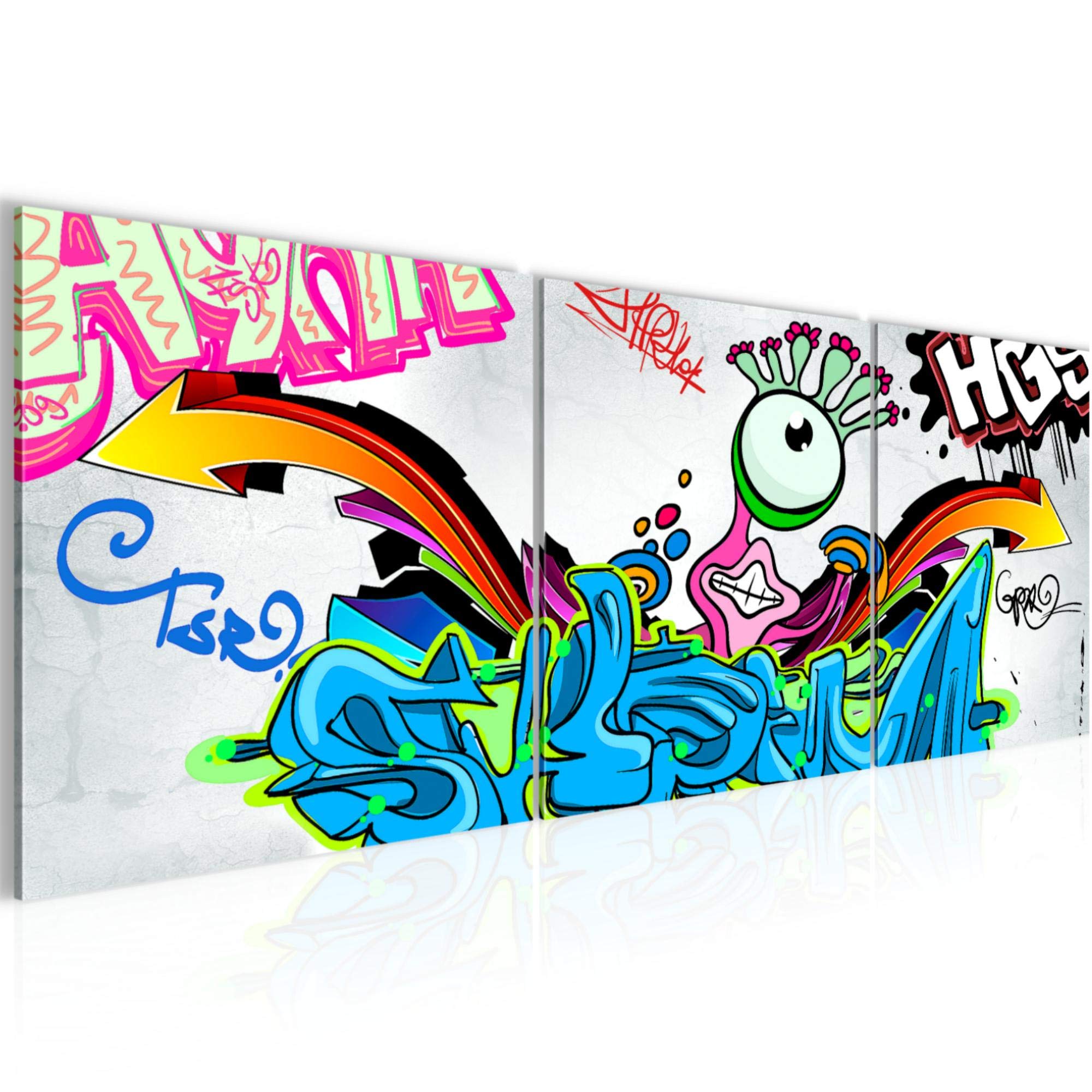 Runa Art - Cuadros Graffiti 120 x 40 cm Cuadro in Lienzo no Tejido Vistoso Moderno Decoración de Pared 401633a