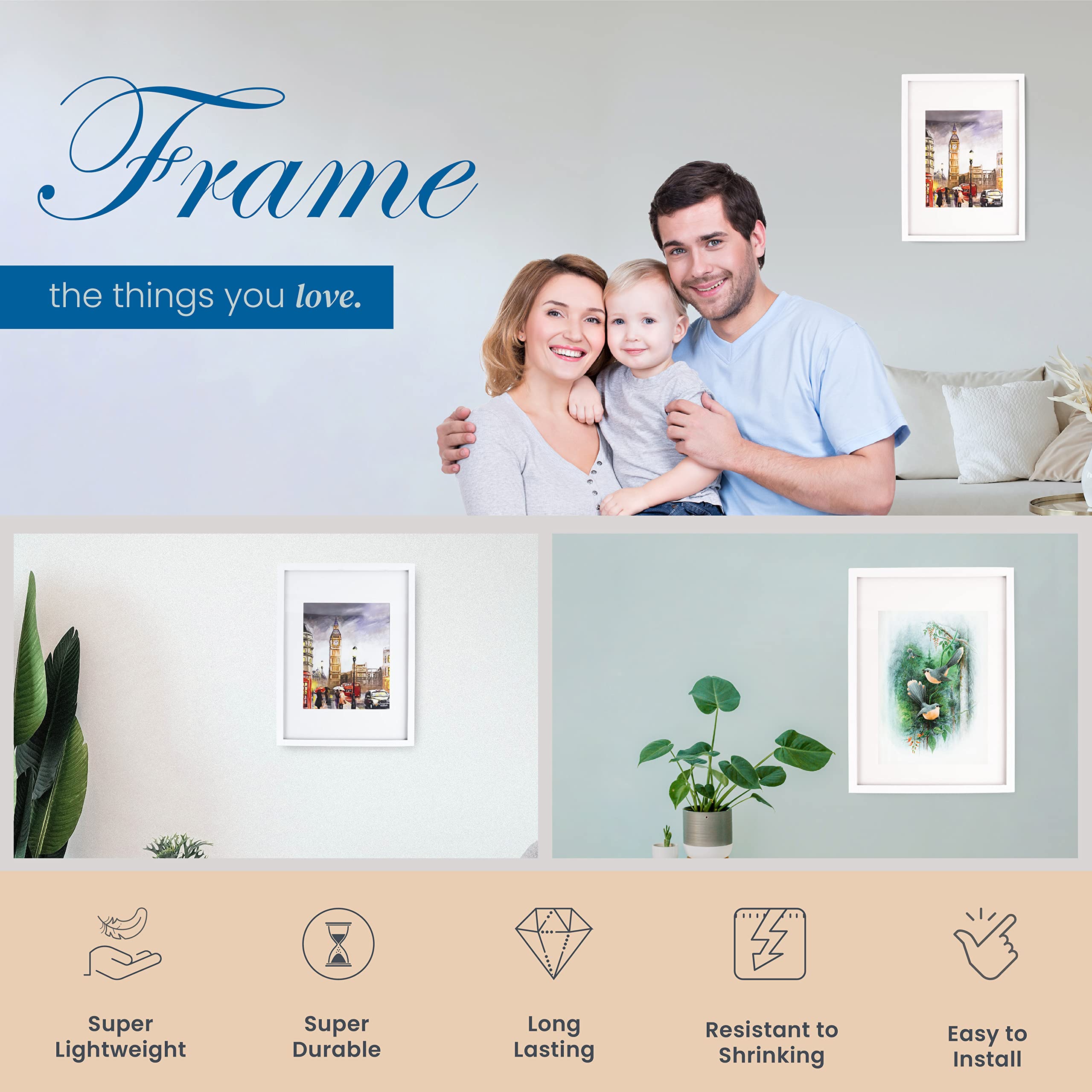 Buy DeArtistic A3 Frames REAL Pine Wood A3 Picture Frames 2 Sizes