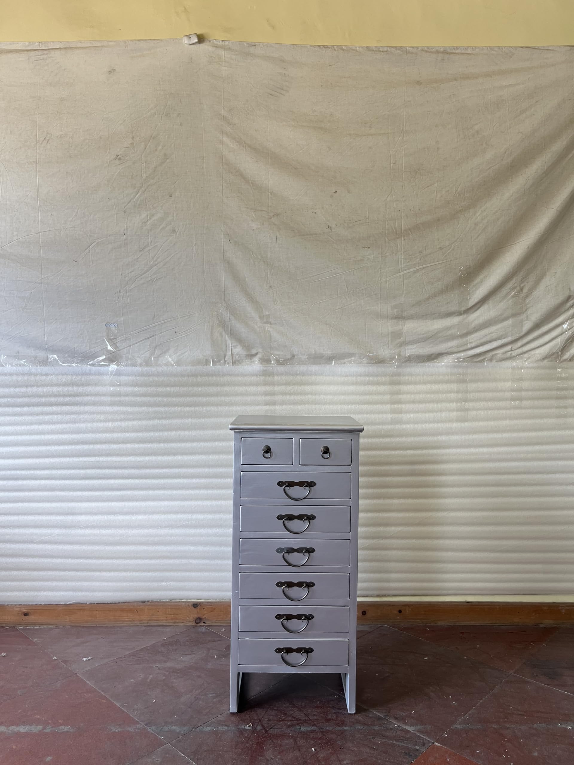 Kunibert Armoire à pharmacie avec 8 tiroirs - Largeur : 46 x hauteur : 95 cm - Argenté