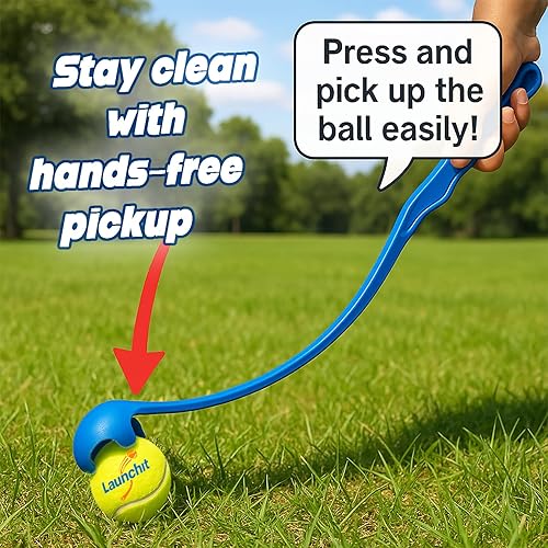 Miniatura 3 de Lanzador de pelotas para perros, lanzador de pelotas de tenis, para perros pequeños y grandes, diseño compacto de 13.8 pulgadas con tamaño mediano