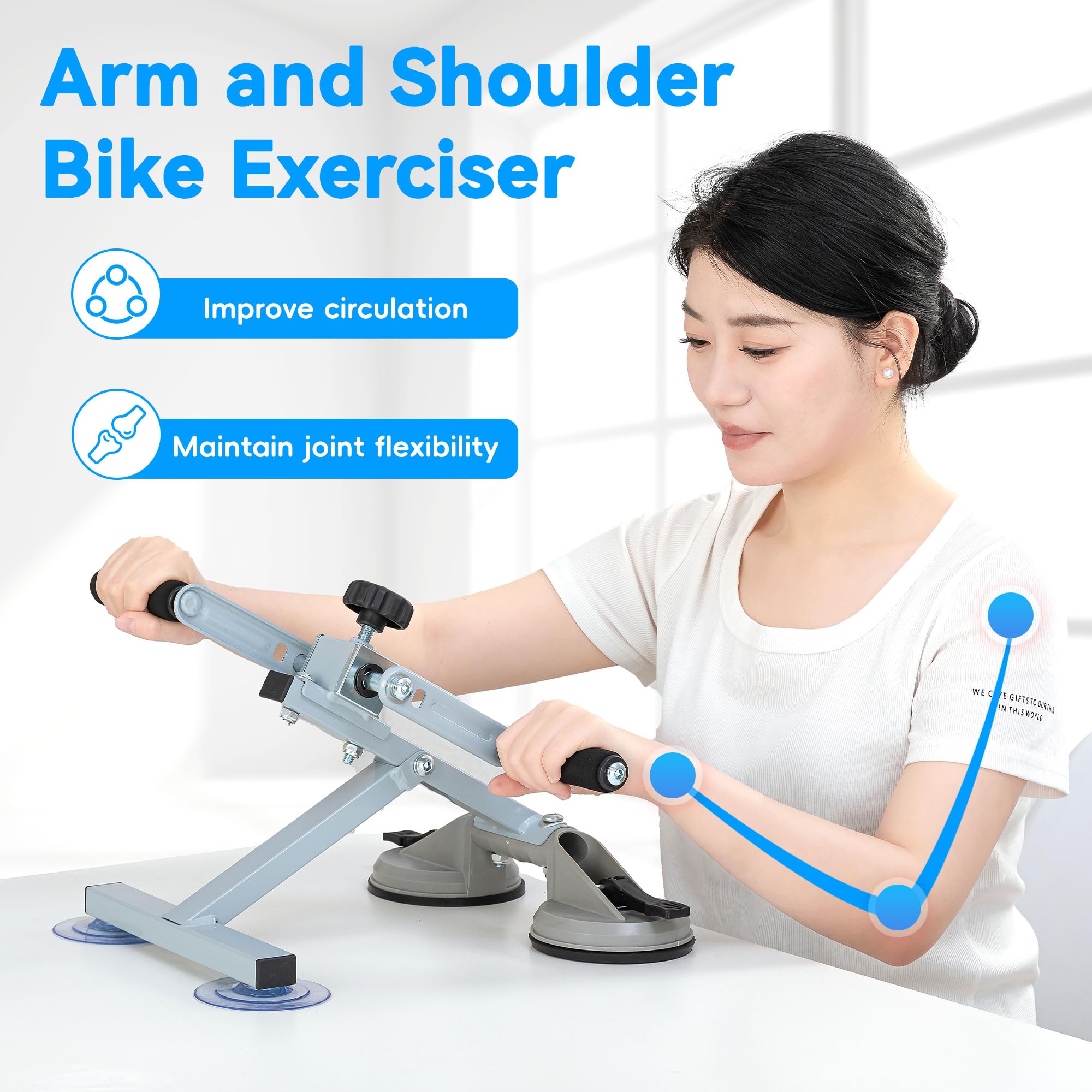 Arm Bike for Physical Therapy, Multifunction Rehabilitation Exerciser for Arm and Shoulder, Stroke Rehab Equipment, Portable Indoor Arm Cycle for Seniors, Adjustable Resistance, Anti-Slip — Amazon image 7