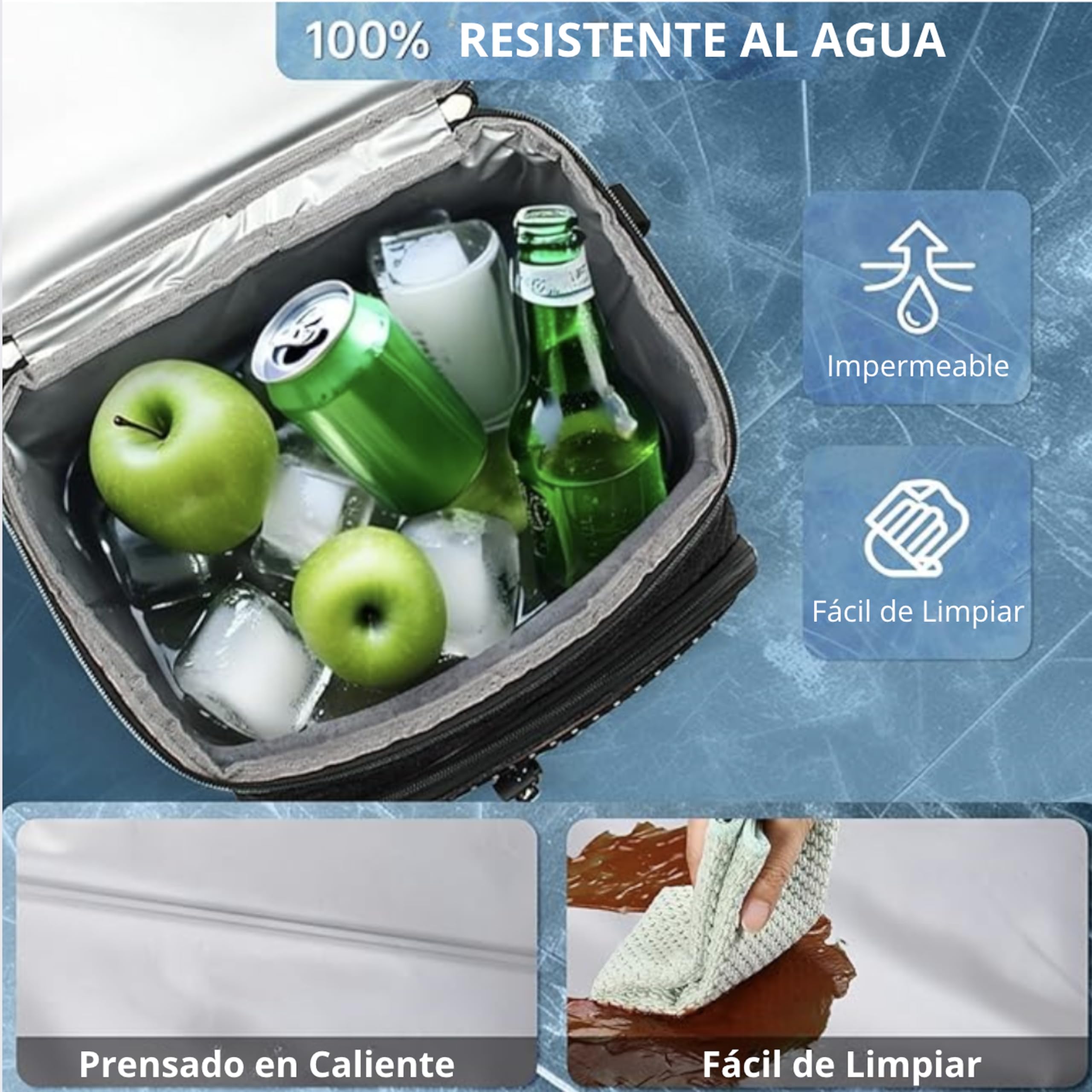 Zaino frigorifero isotermico - Borsa da picnic 23 l, grande frigorifero da spiaggia termico, impermeabile, a prova di perdite, mantiene la temperatura calda, valigia ampia, Cooler portatile, ghiaccio