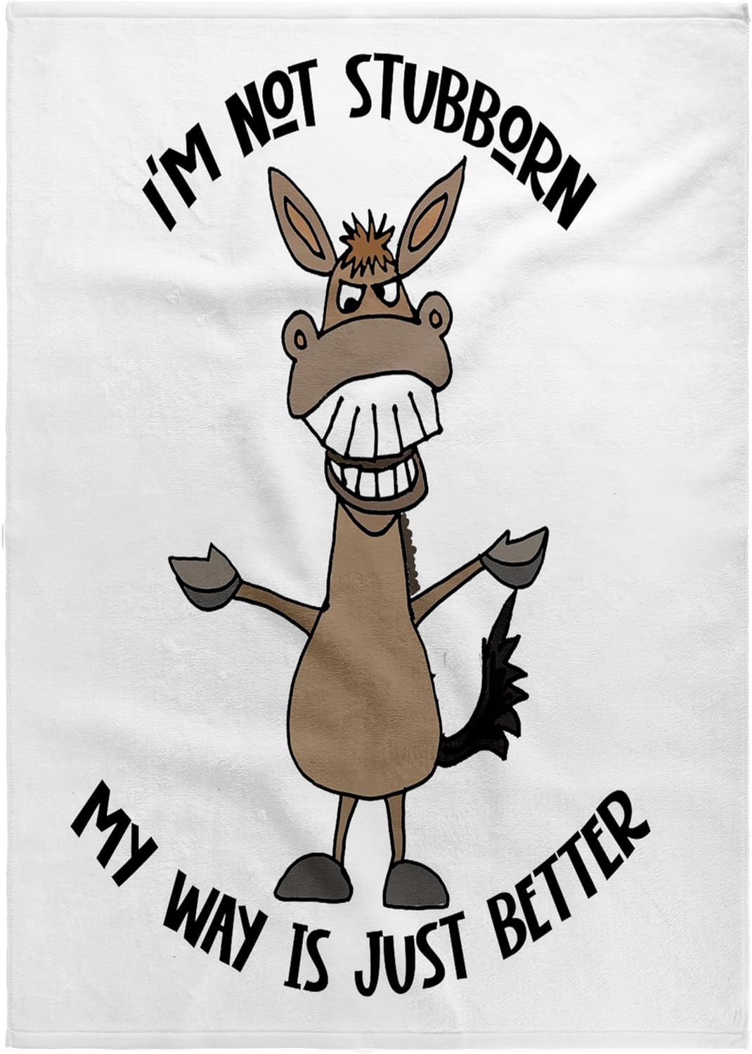 3dRose Funny Grinning Stubborn Mule not Stubborn My Way is Just Better 22x30 Bath Hand Pool Towel