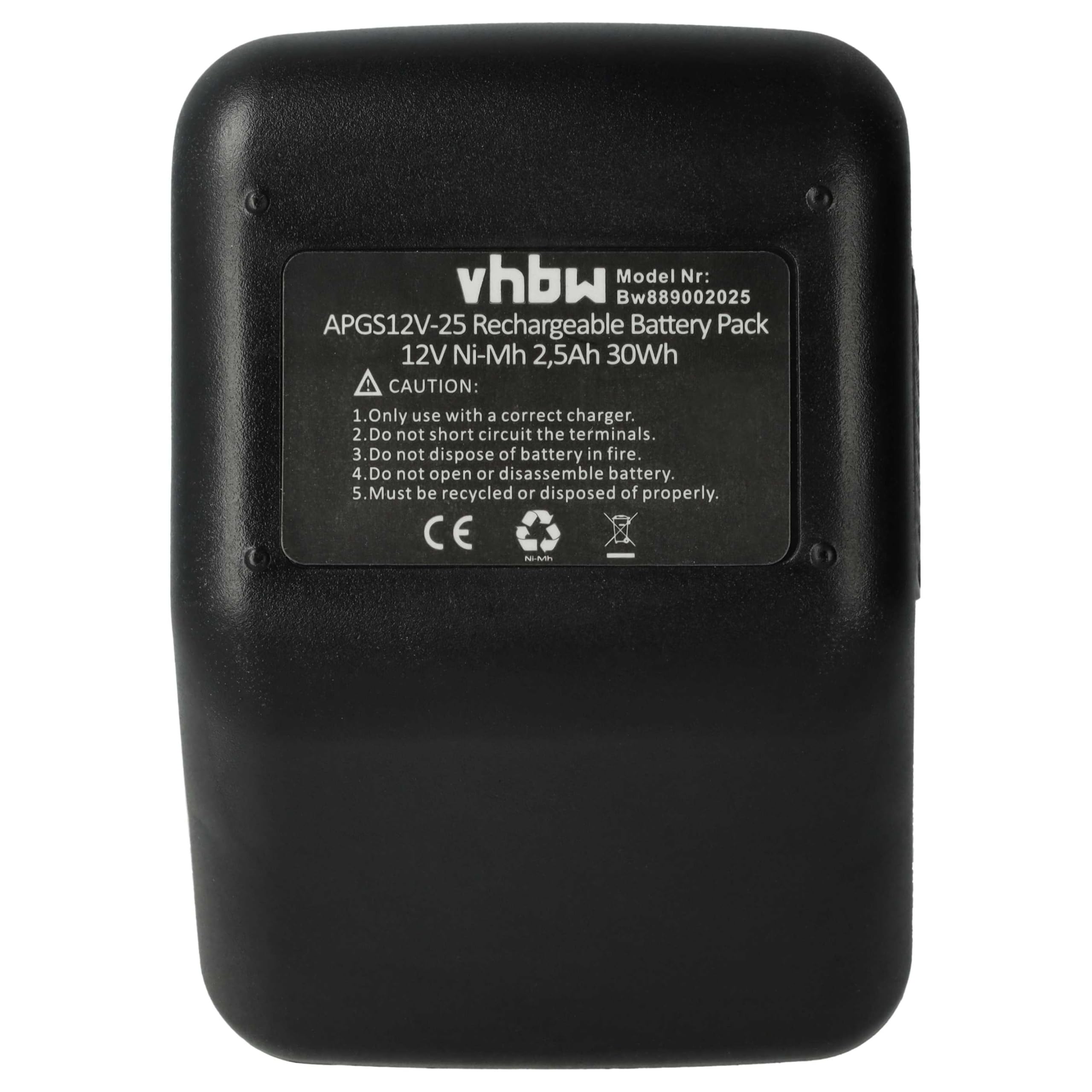 vhbw 2X batería Compatible con Gesipa Firebird 12 V Herramienta, Herramienta colocación Remaches Ciegos (2500 mAh, NiMH, 12 V)