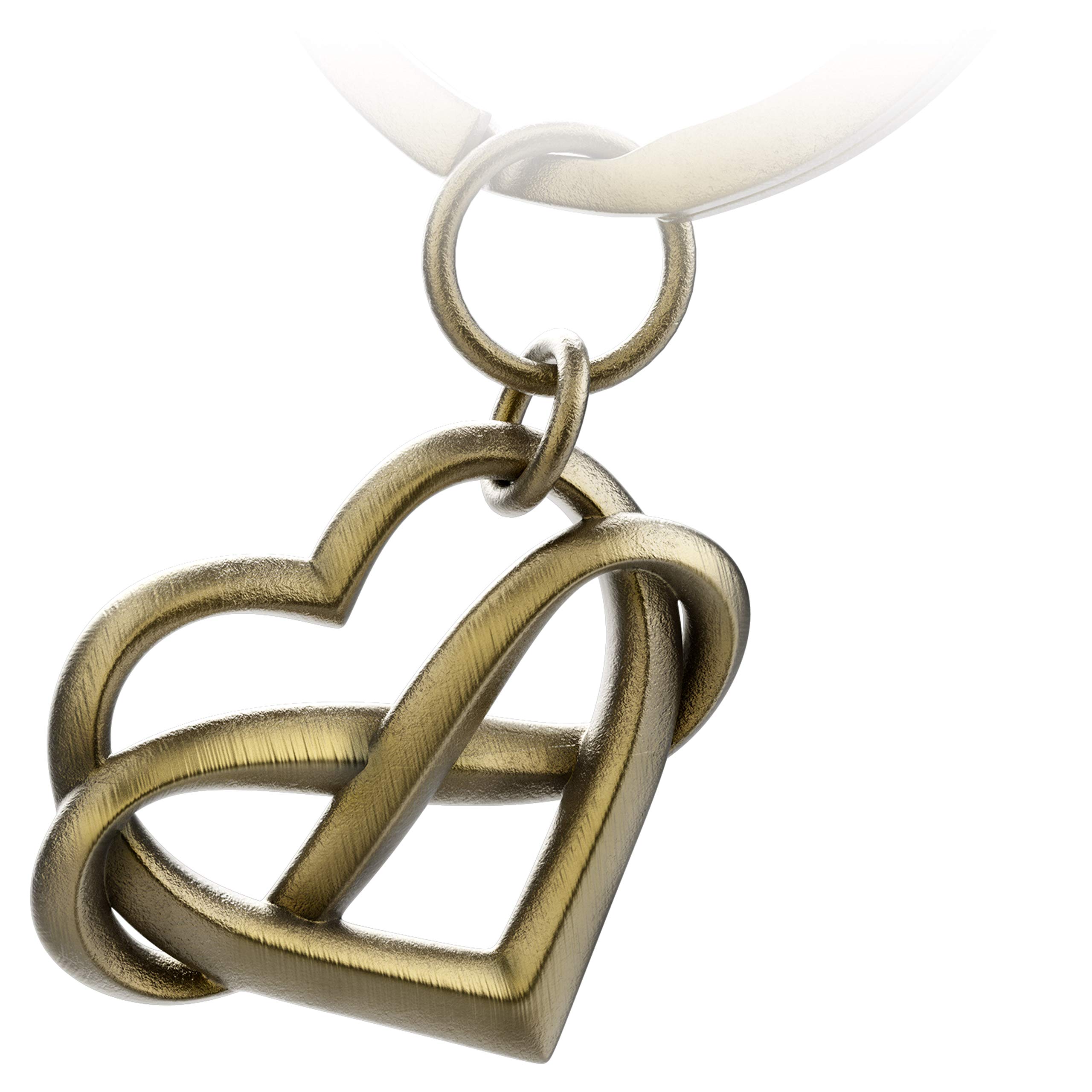 FABACH Portachiavi In Pelle A Forma Di Cuore Con Incisione 'I Love You More The End I Win' - Portafortuna Per Coppie, Regalo Di Coppia Per Lui E Lei, In Scatola Tela