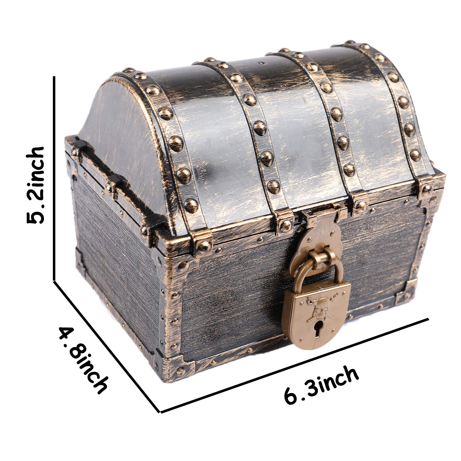 Small Treasure Chest Pirate Treasure Chest Toy Box With Lock Key